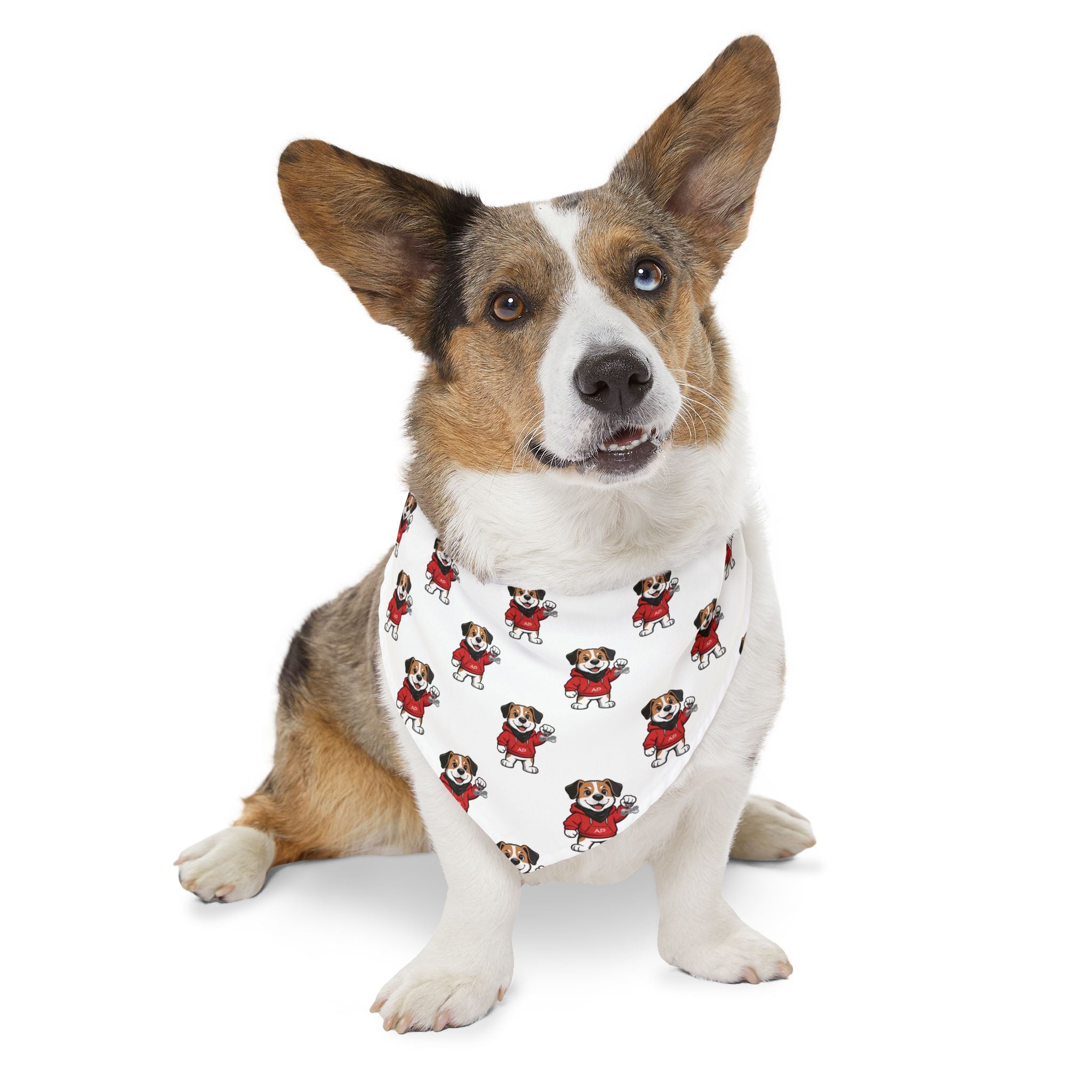 Ambizion Pooch Signature Monogram Bandana Collar White