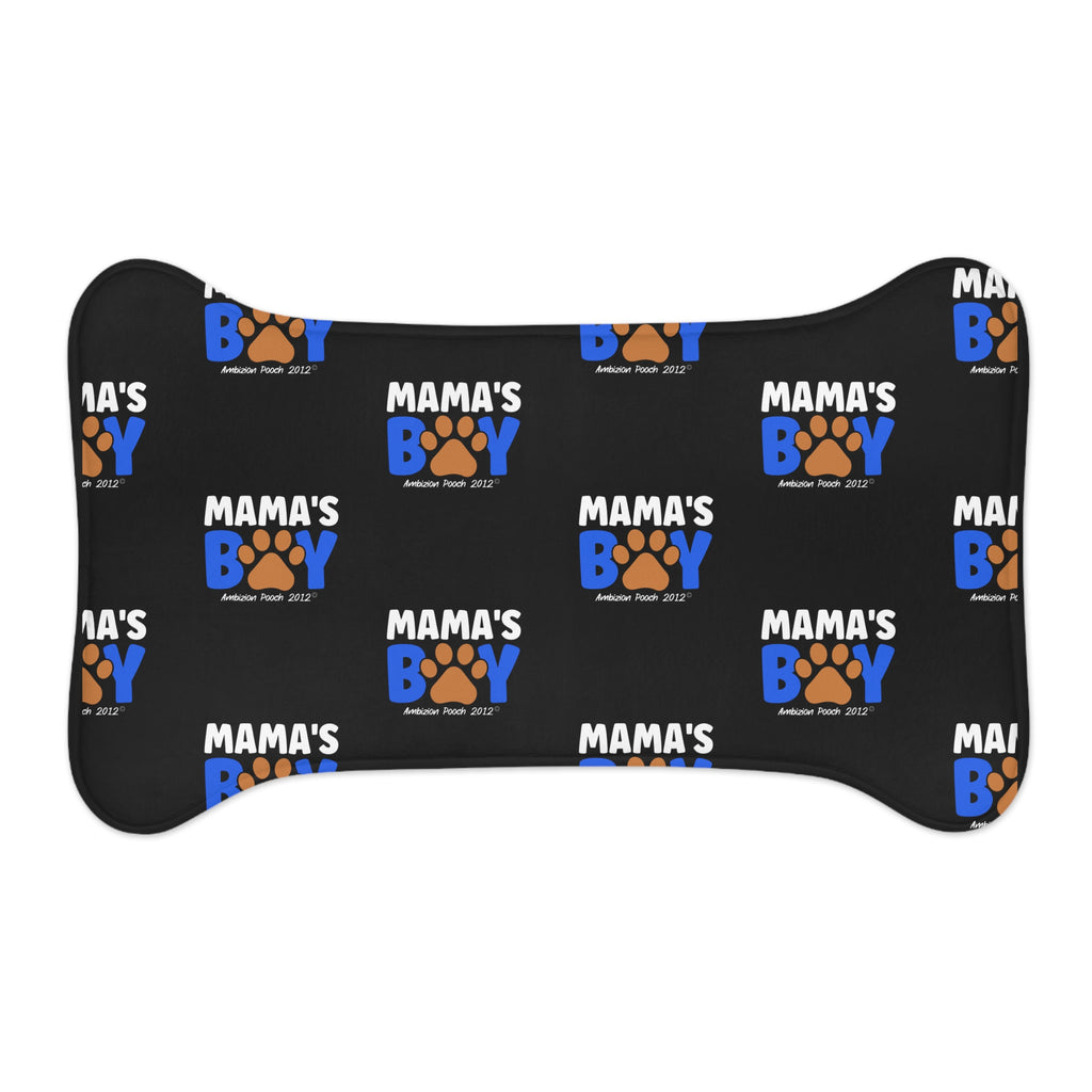 Mama's Boy Monogram Pet Feeding Mat Black
