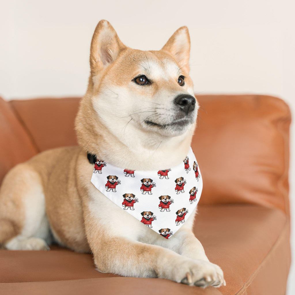 Ambizion Pooch Signature Monogram Bandana Collar White