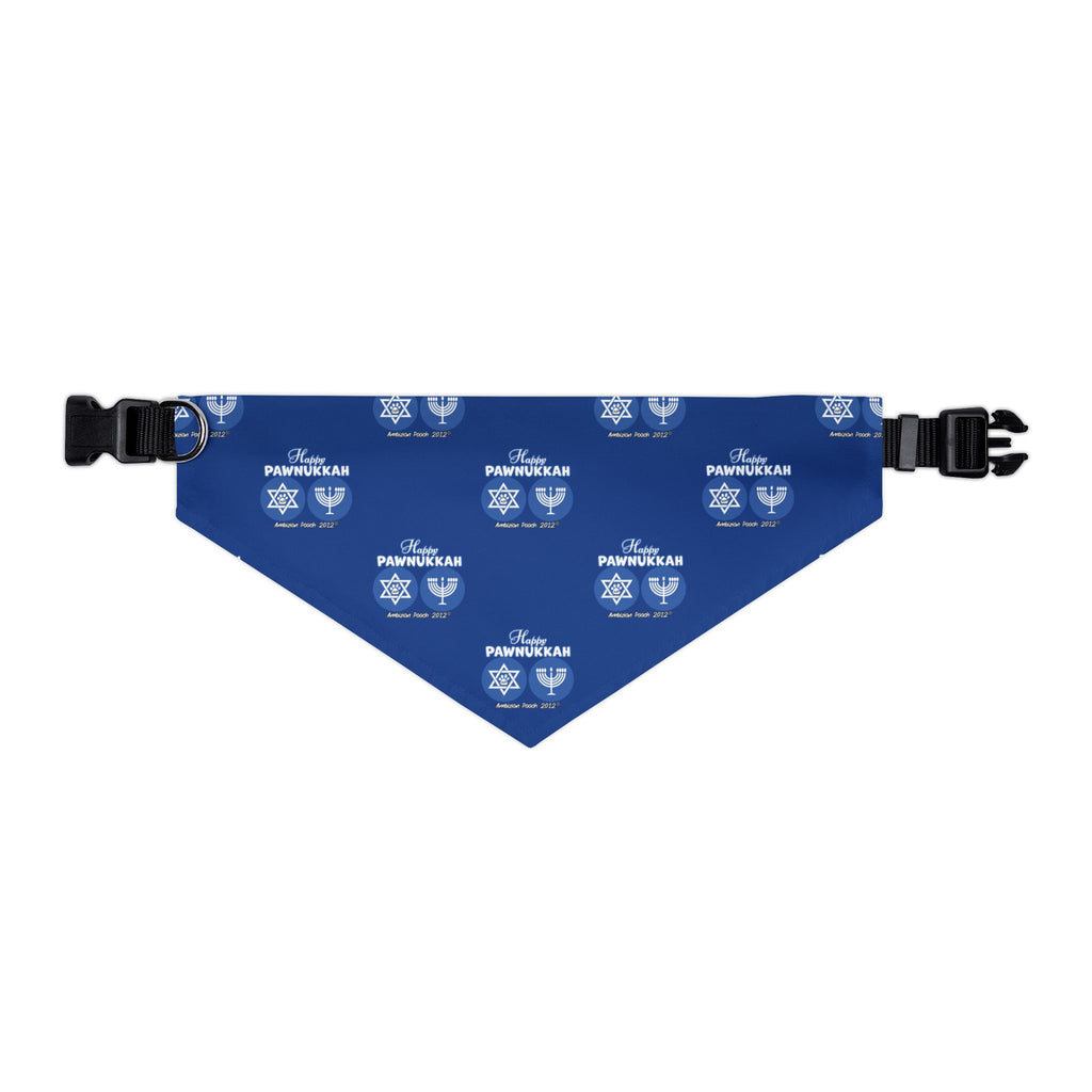 Happy Pawnukkah Doggie Bandana Collar - Blue