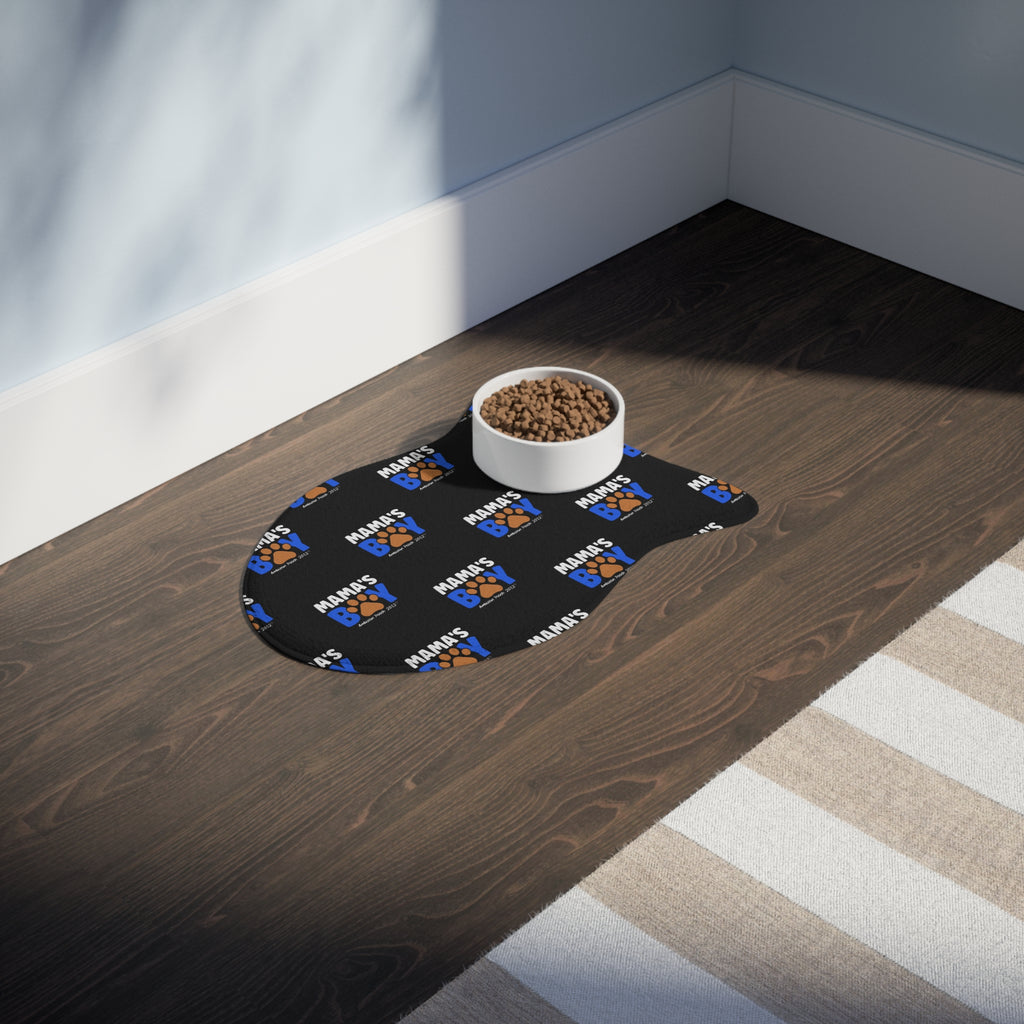 Mama's Boy Monogram Pet Feeding Mat Black