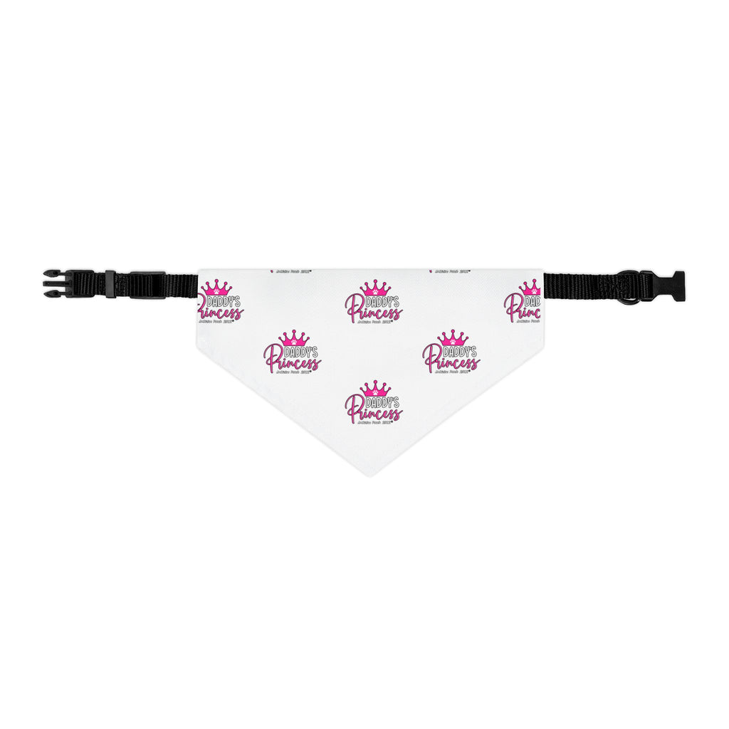 Daddy's Princess Pet Bandana Collar White