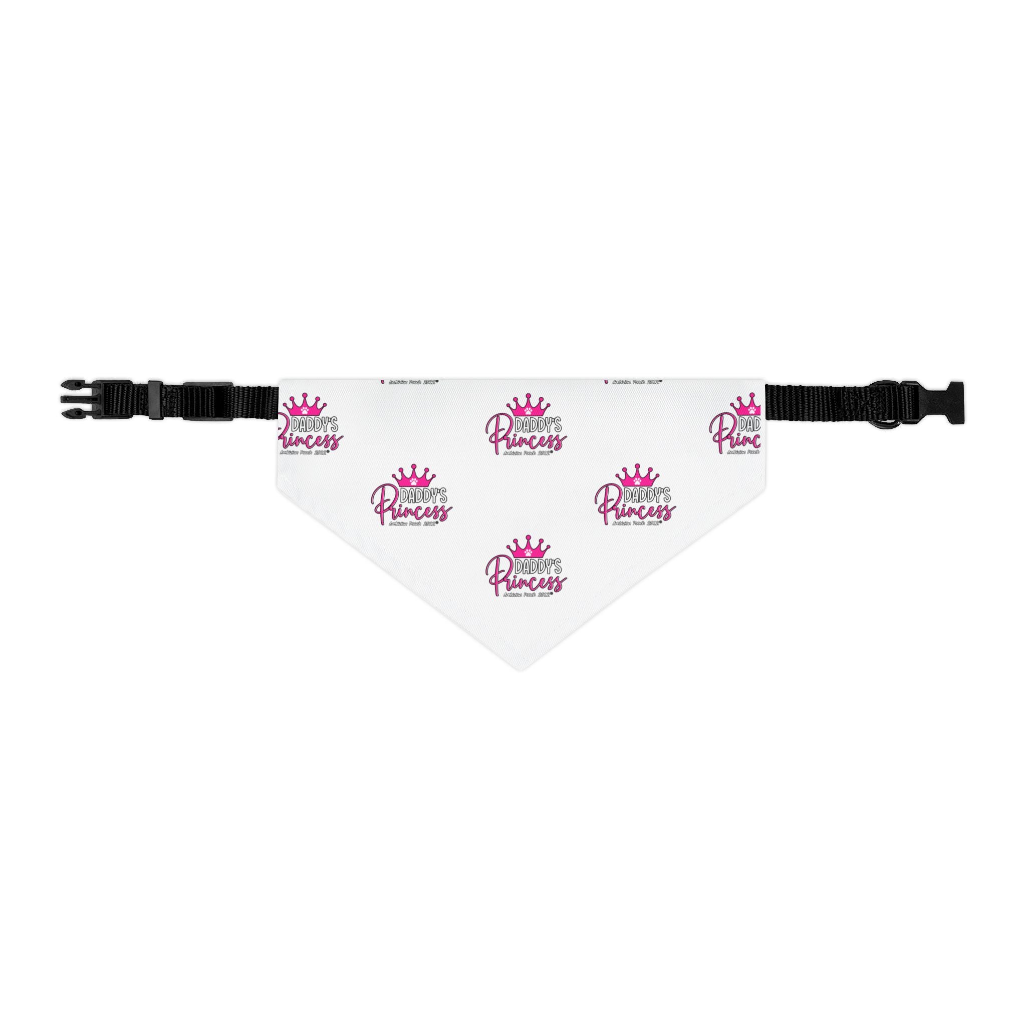 Daddy's Princess Pet Bandana Collar White