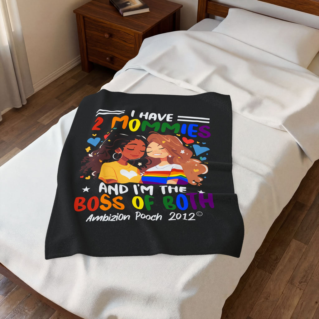 I Have 2 Mommies Velveteen Plush Doggy Blanket (LGBTQ)