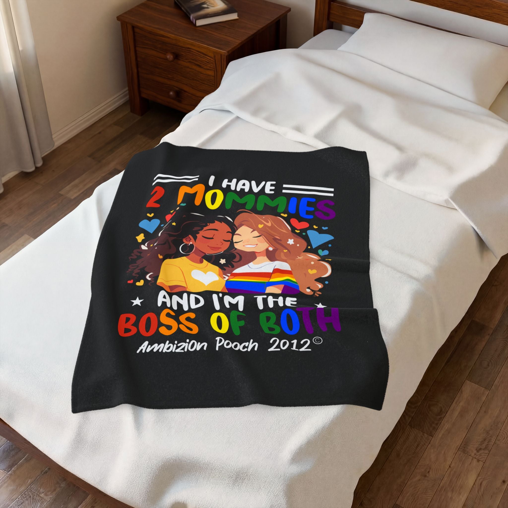 I Have 2 Mommies Velveteen Plush Doggy Blanket (LGBTQ)
