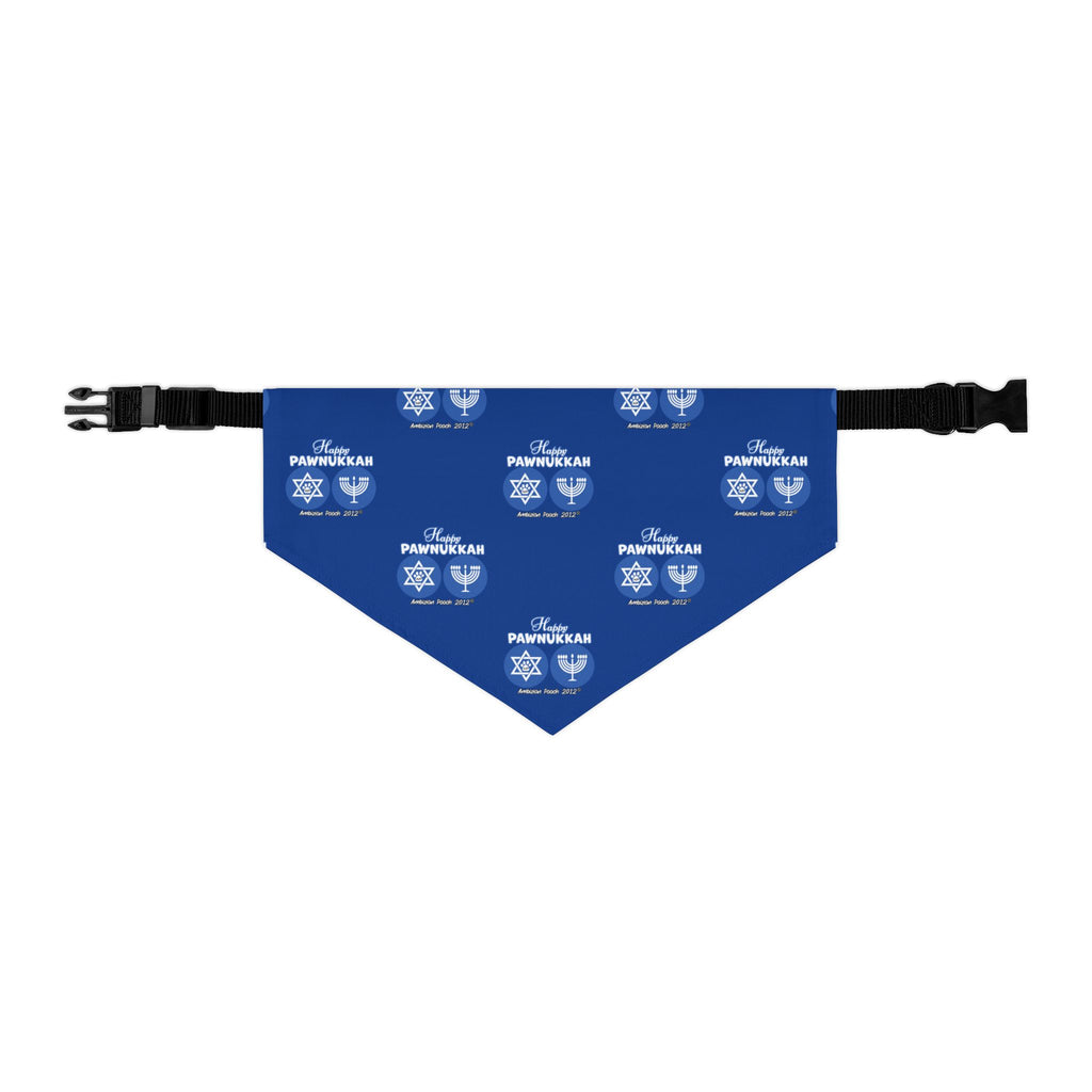 Happy Pawnukkah Doggie Bandana Collar - Blue