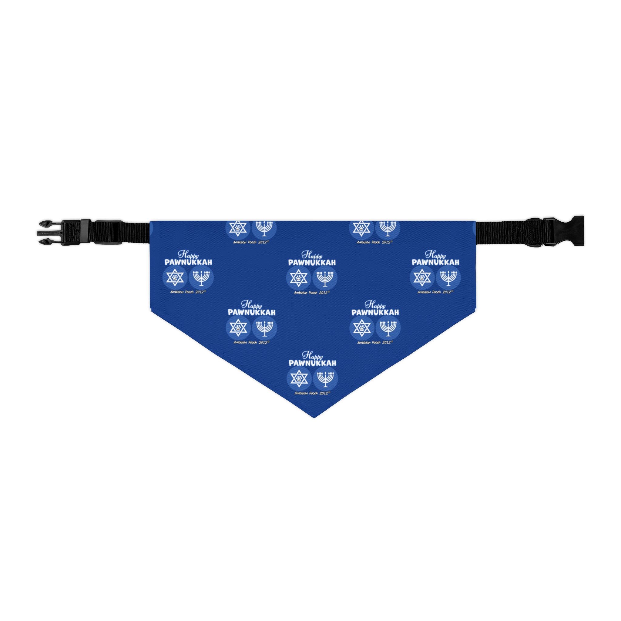 Happy Pawnukkah Doggie Bandana Collar - Blue