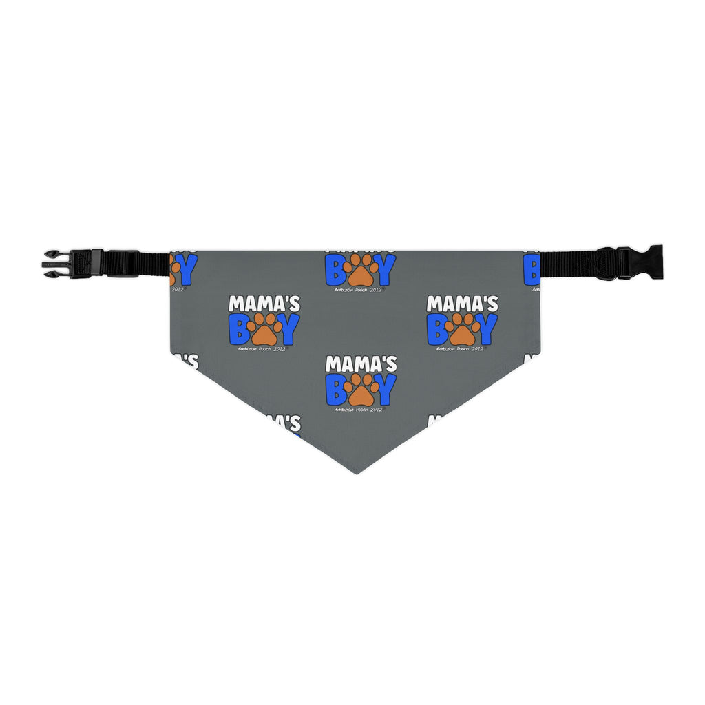 Mama's Boy Pet Bandana Collar Dark Grey