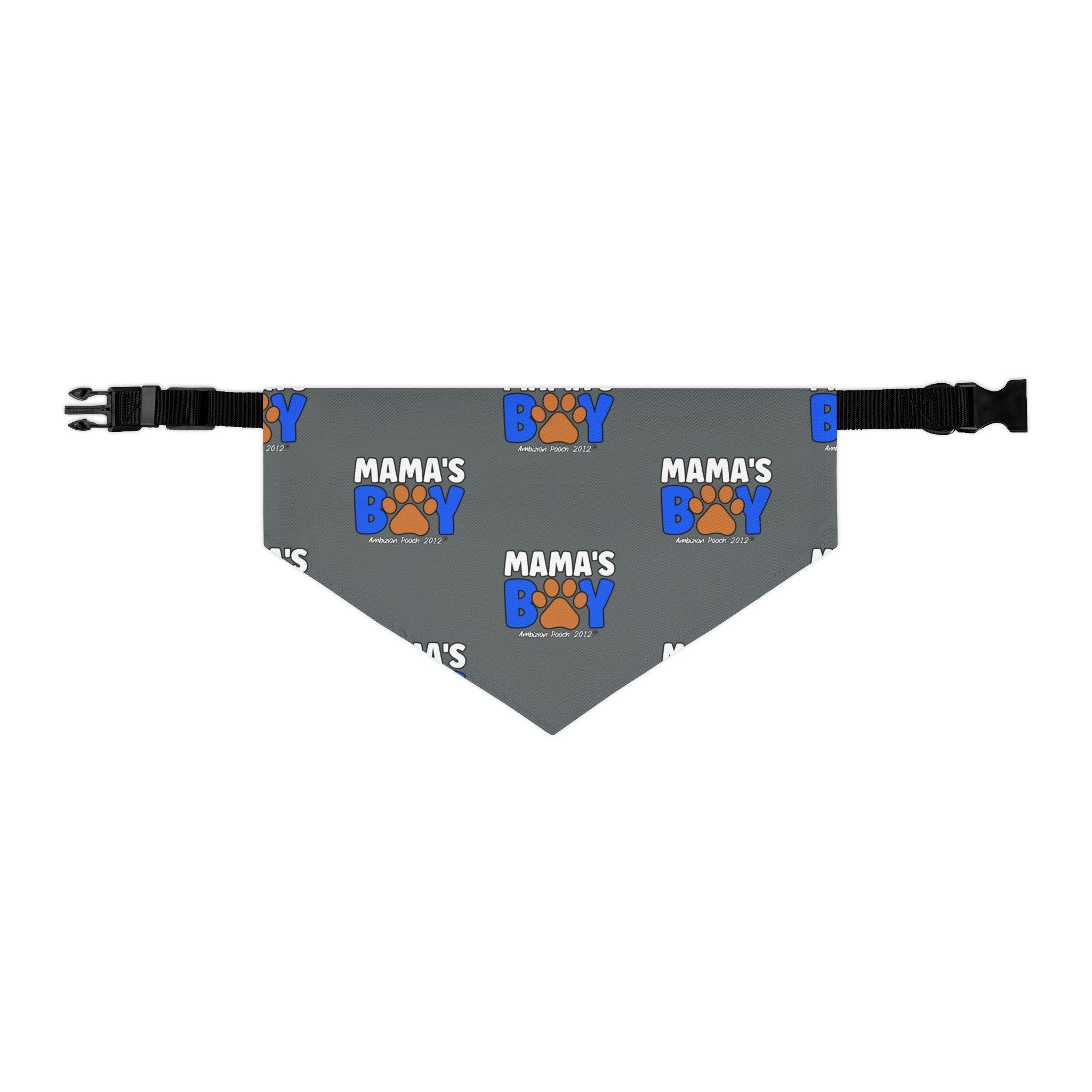 Mama's Boy Pet Bandana Collar Dark Grey