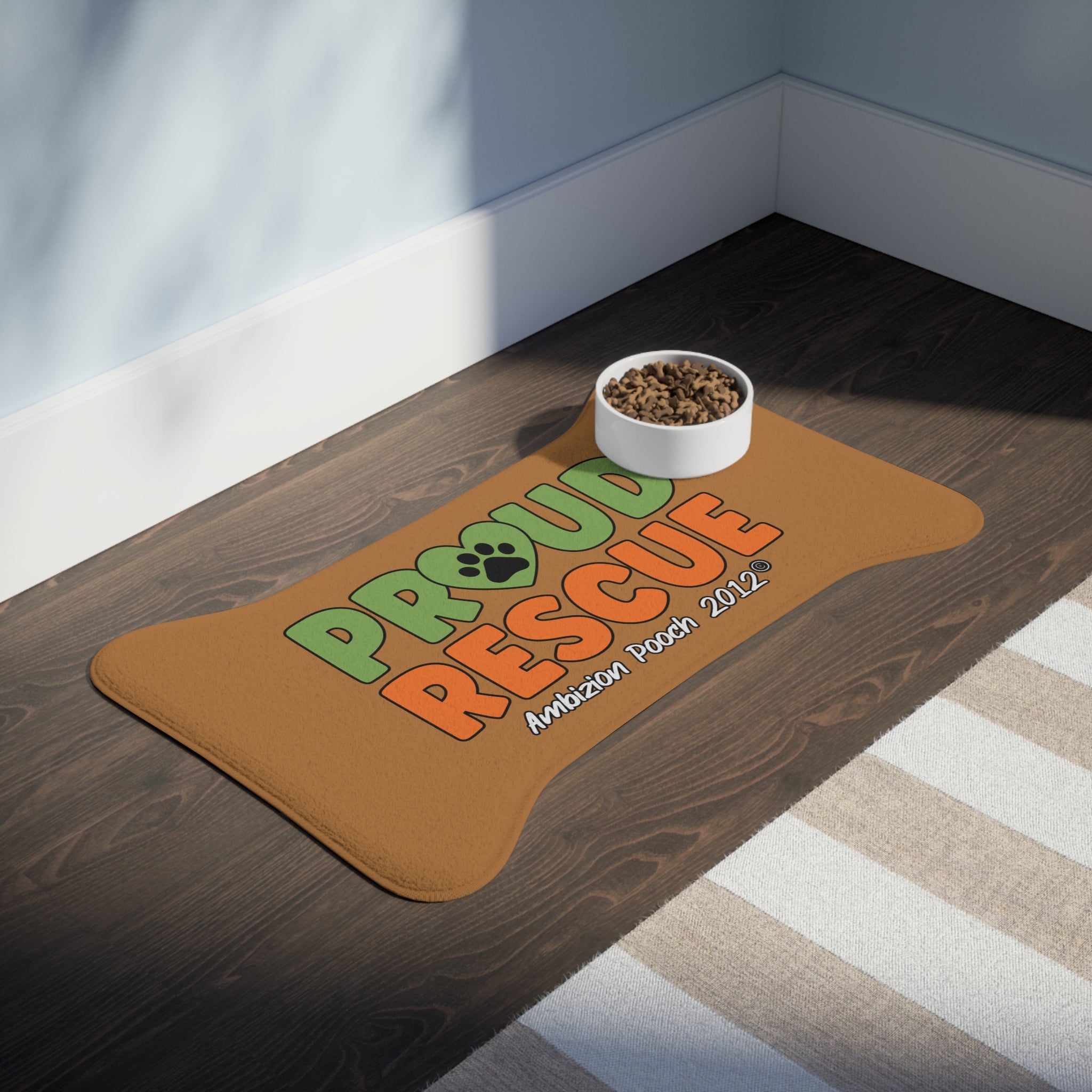 Proud Rescue Pet Feeding Mat Brown