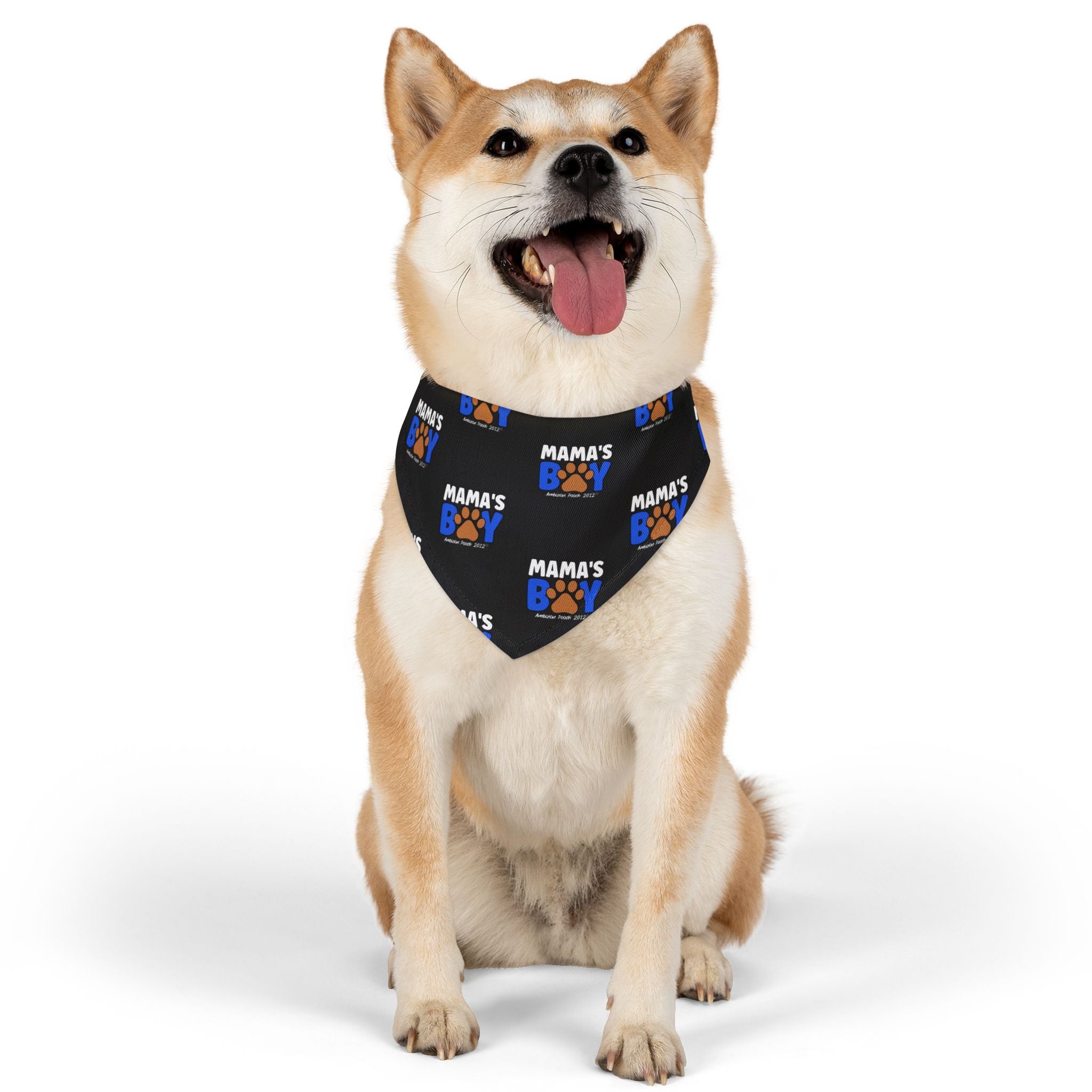 Mama's Boy Pet Bandana Collar White