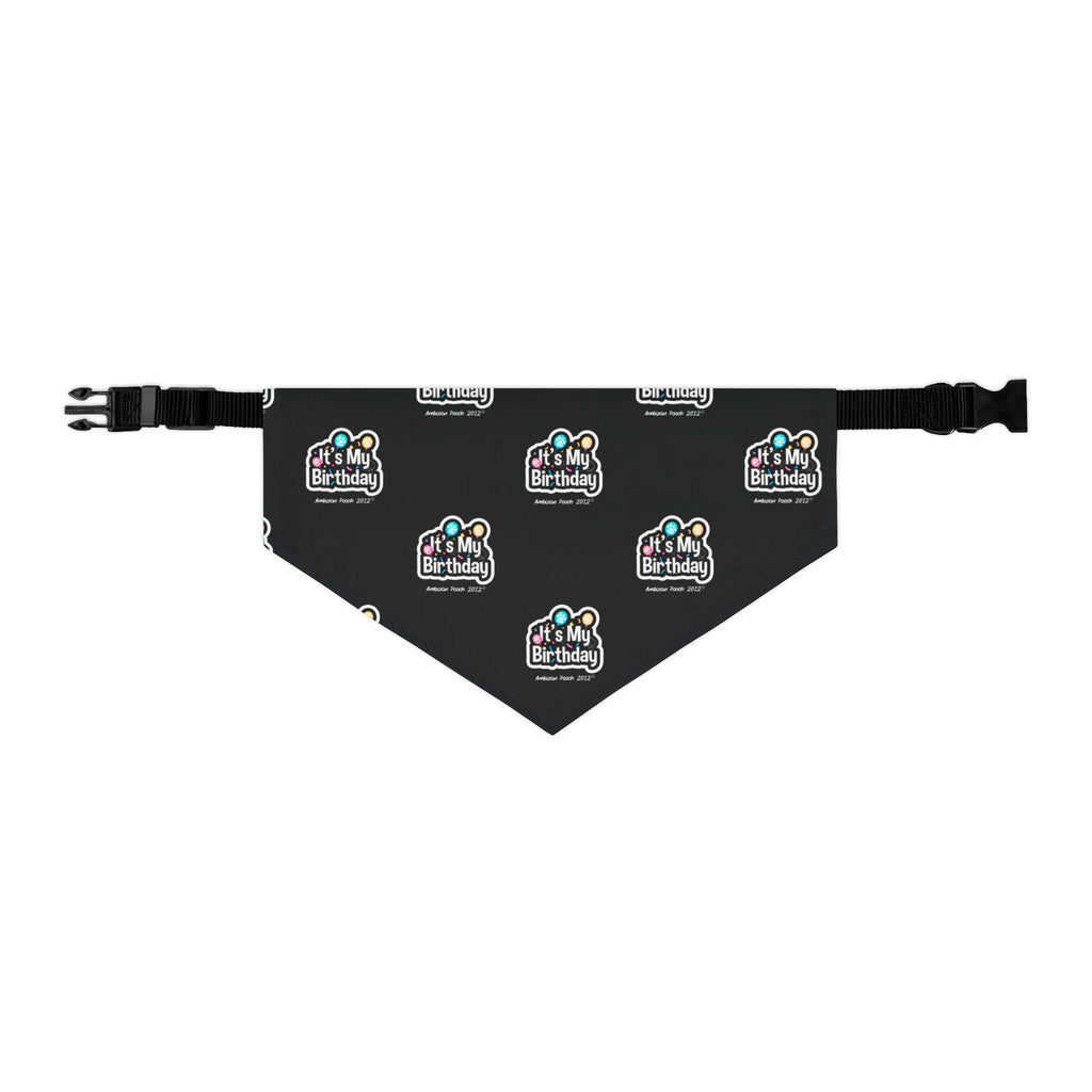 It's My Birthday Celebration Doggie Bandana Collar - Black