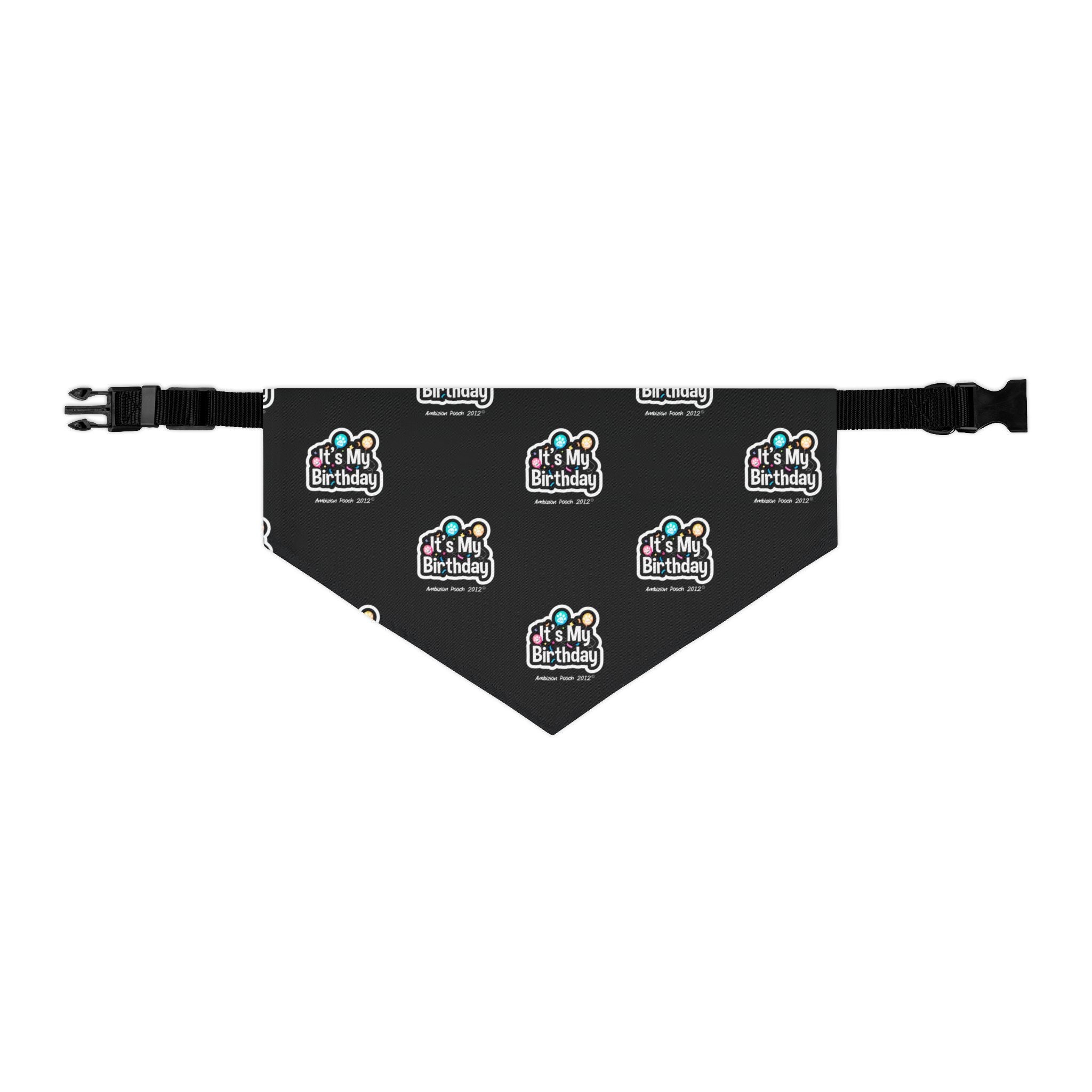 It's My Birthday Celebration Doggie Bandana Collar - Black