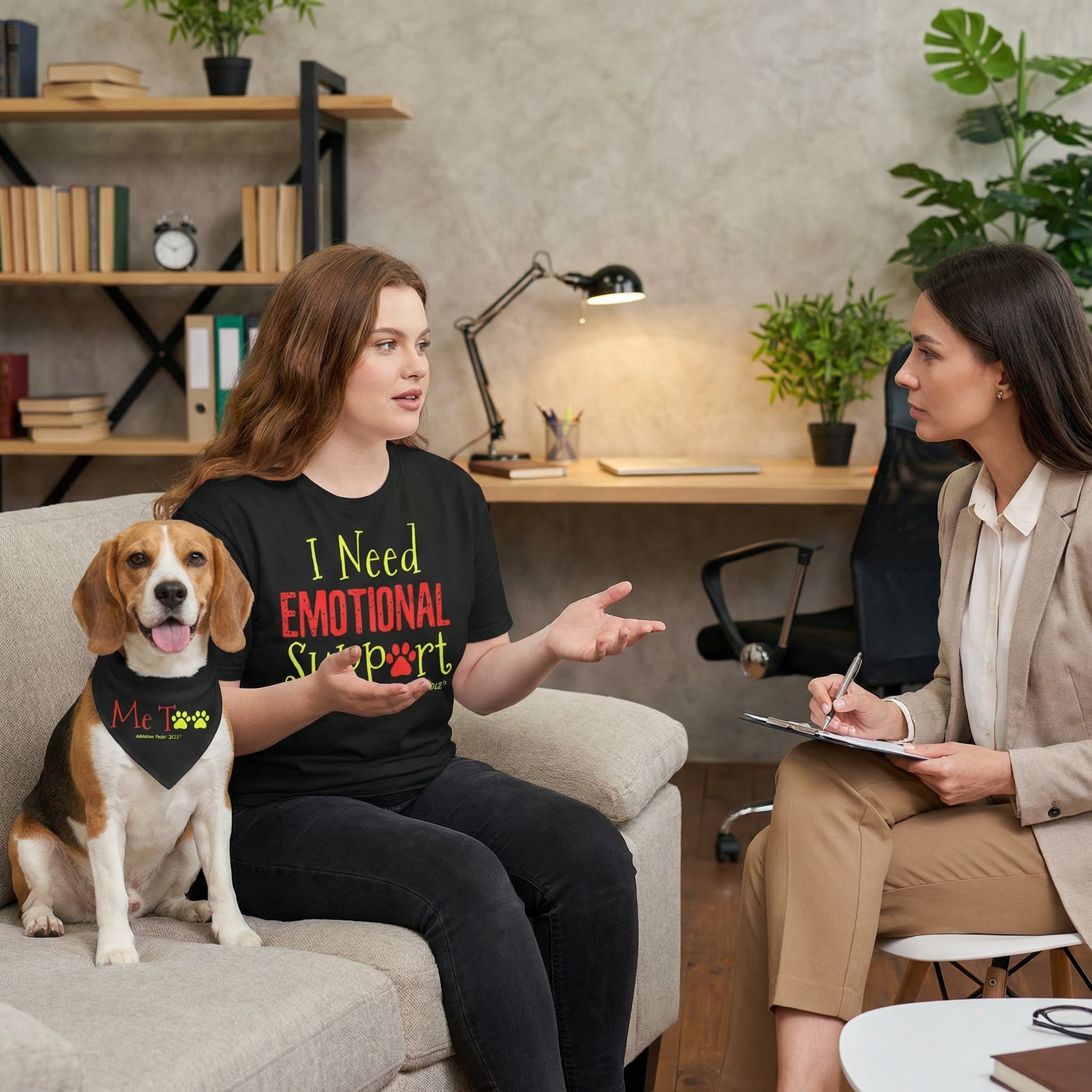 I Need Emotional Support — Me Too Pet & Parent Matching T-Shirt