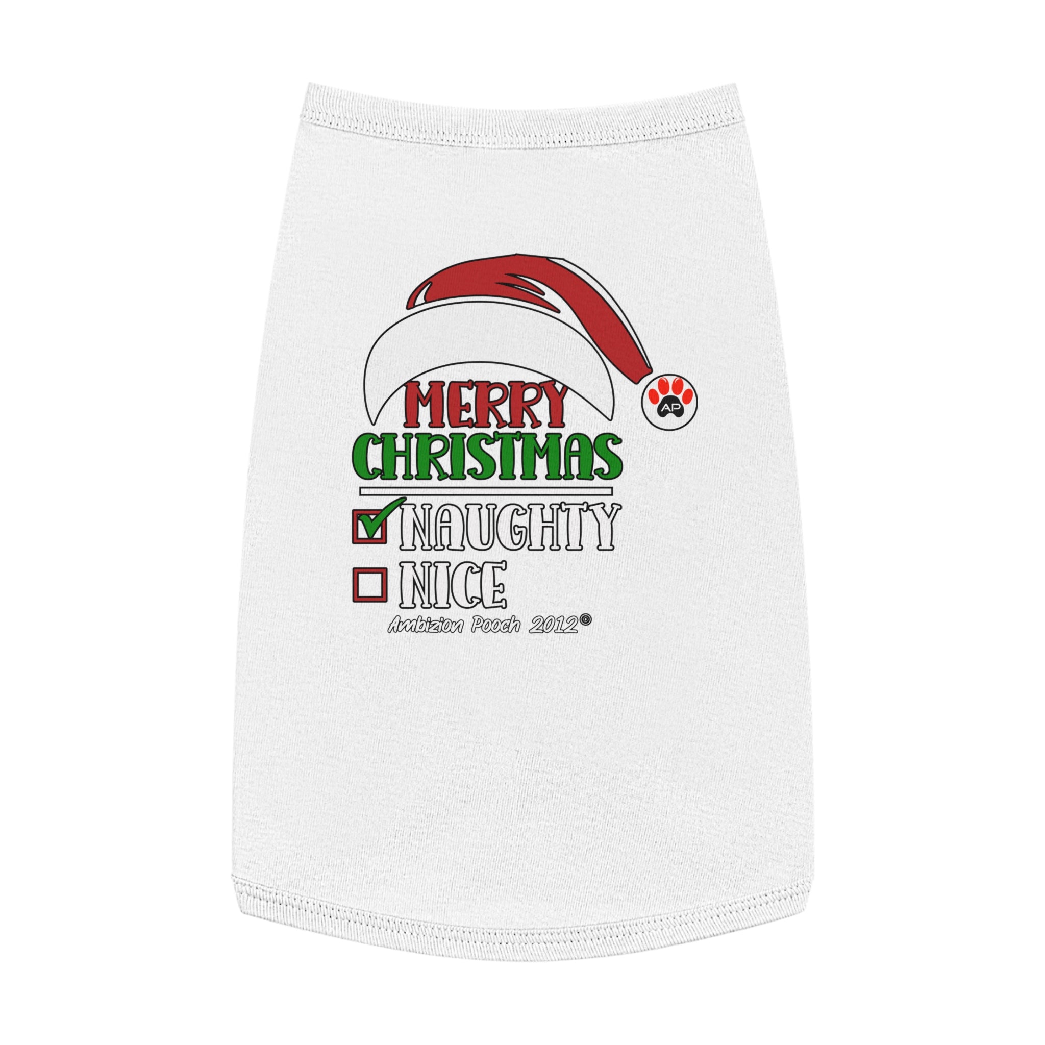 Merry Christmas Naughty or Nice Doggy Tank