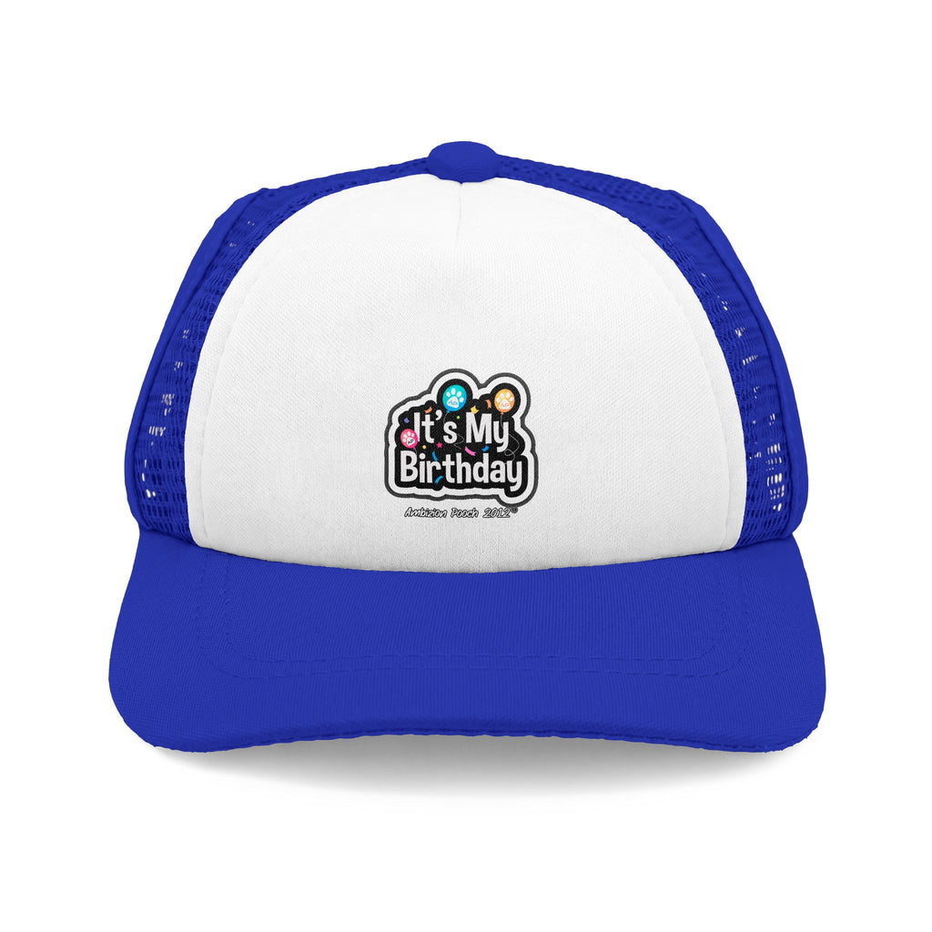 It's My Birthday Trucker Doggy Hat - Retro Embroidered Foam Cap for Dogs