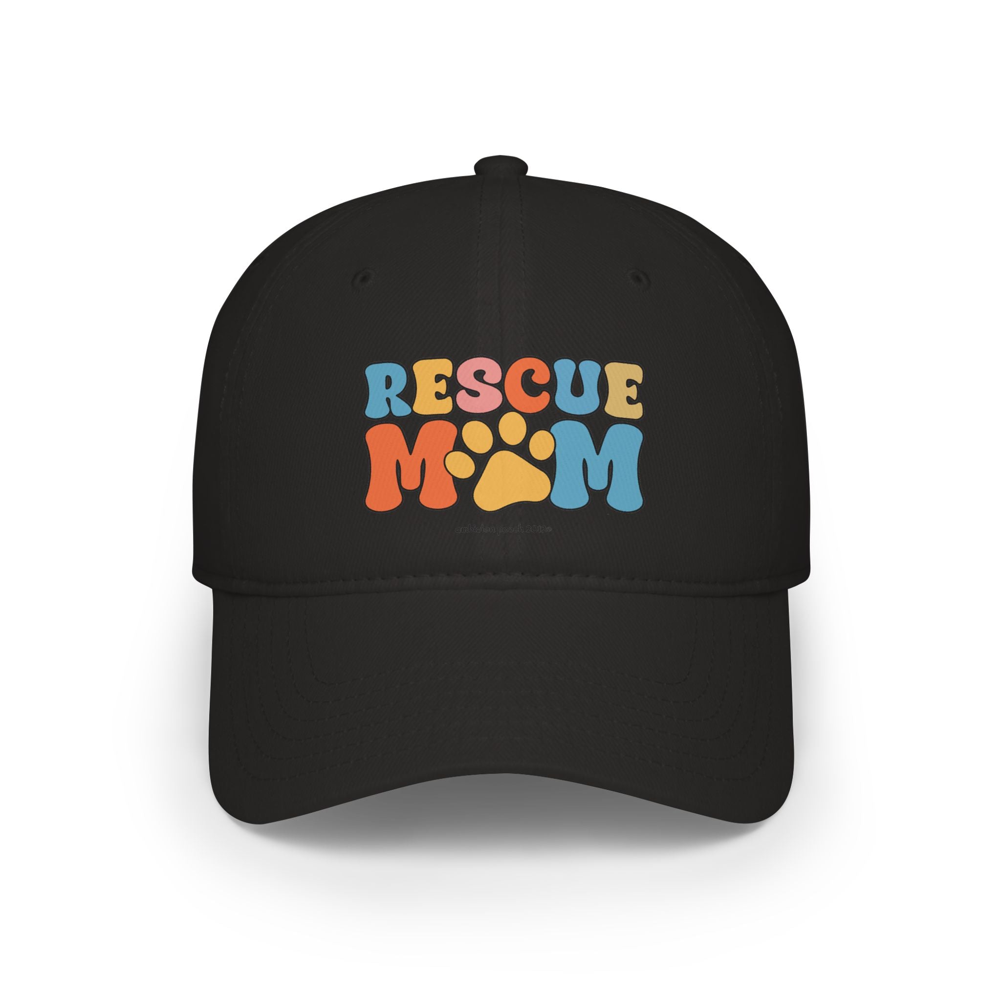 Rescue Dog Mom Low Profile Baseball Cap