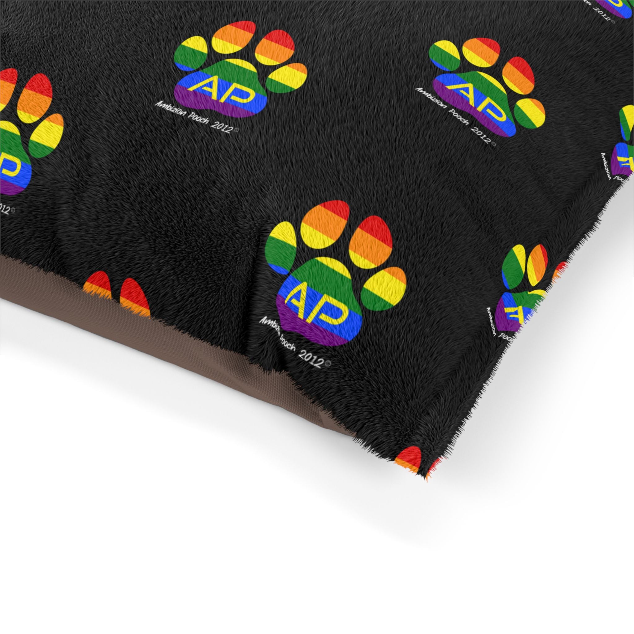 Ambizion Pooch Rainbow Paw Monogram Pet Bed (LGBTQ)