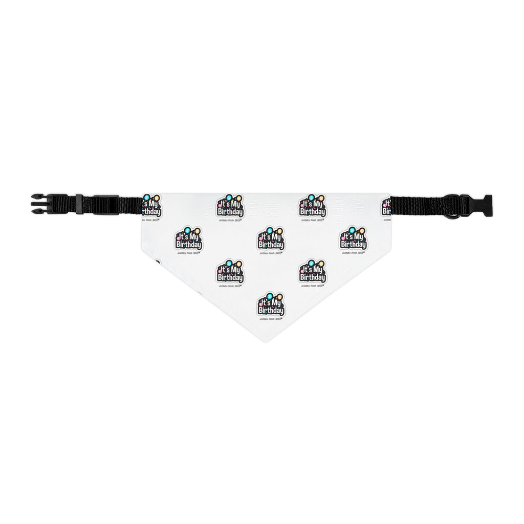 It's My Birthday Celebration Doggie Bandana Collar - White