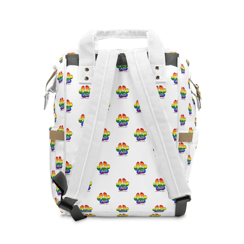 Ambizion Pooch Rainbow Paw Monogram Puppy/Doggy Backpack White (LGBTQ)
