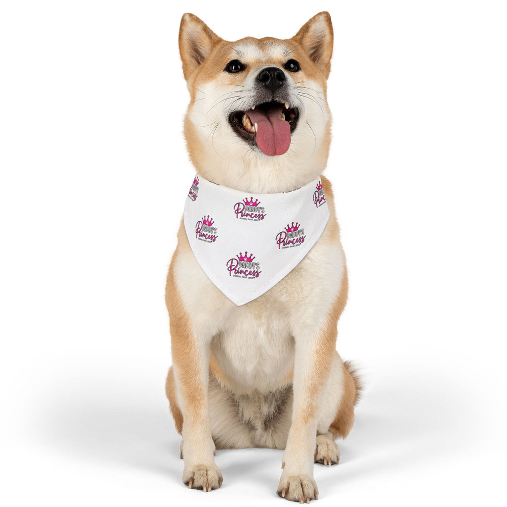 Daddy's Princess Pet Bandana Collar White
