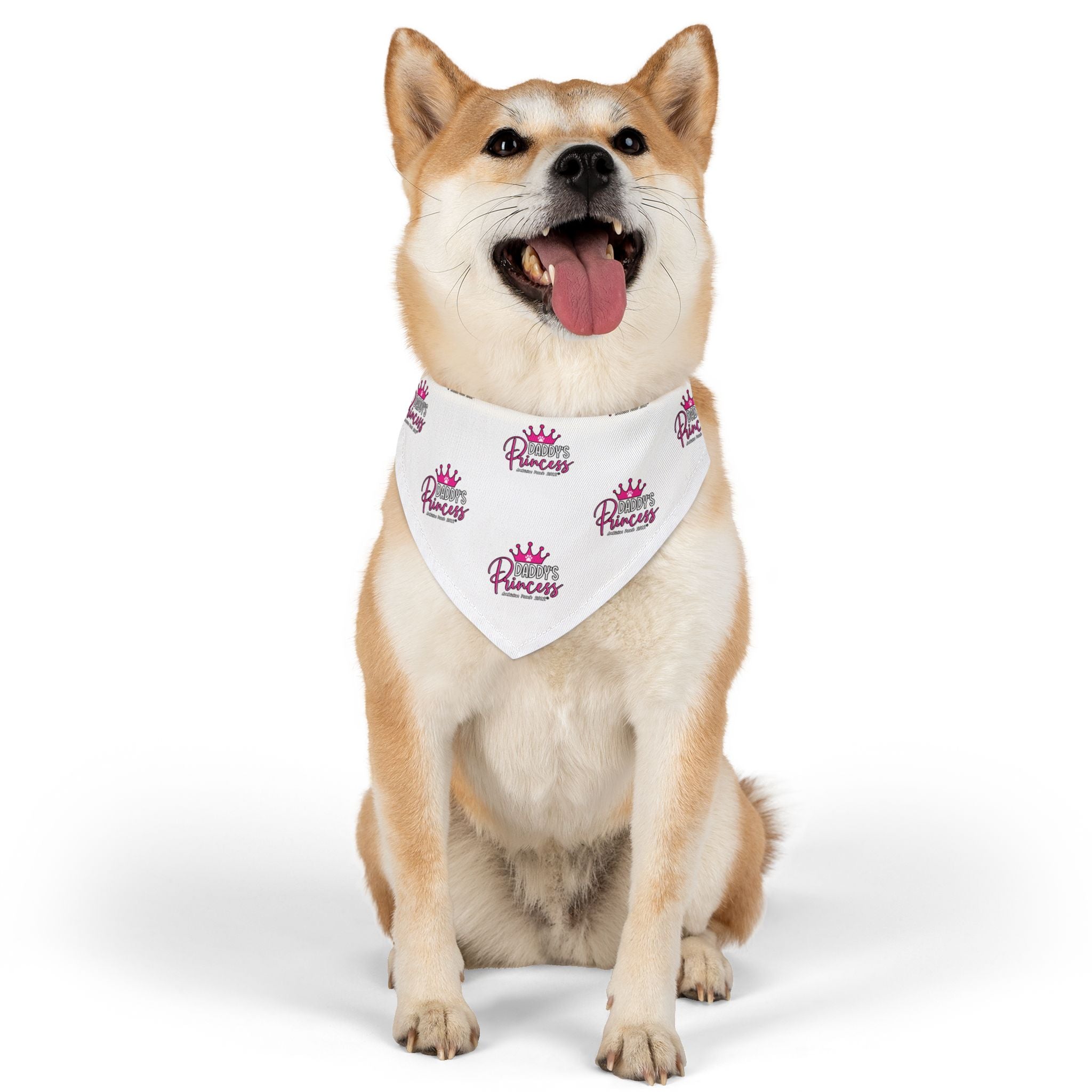 Daddy's Princess Pet Bandana Collar White