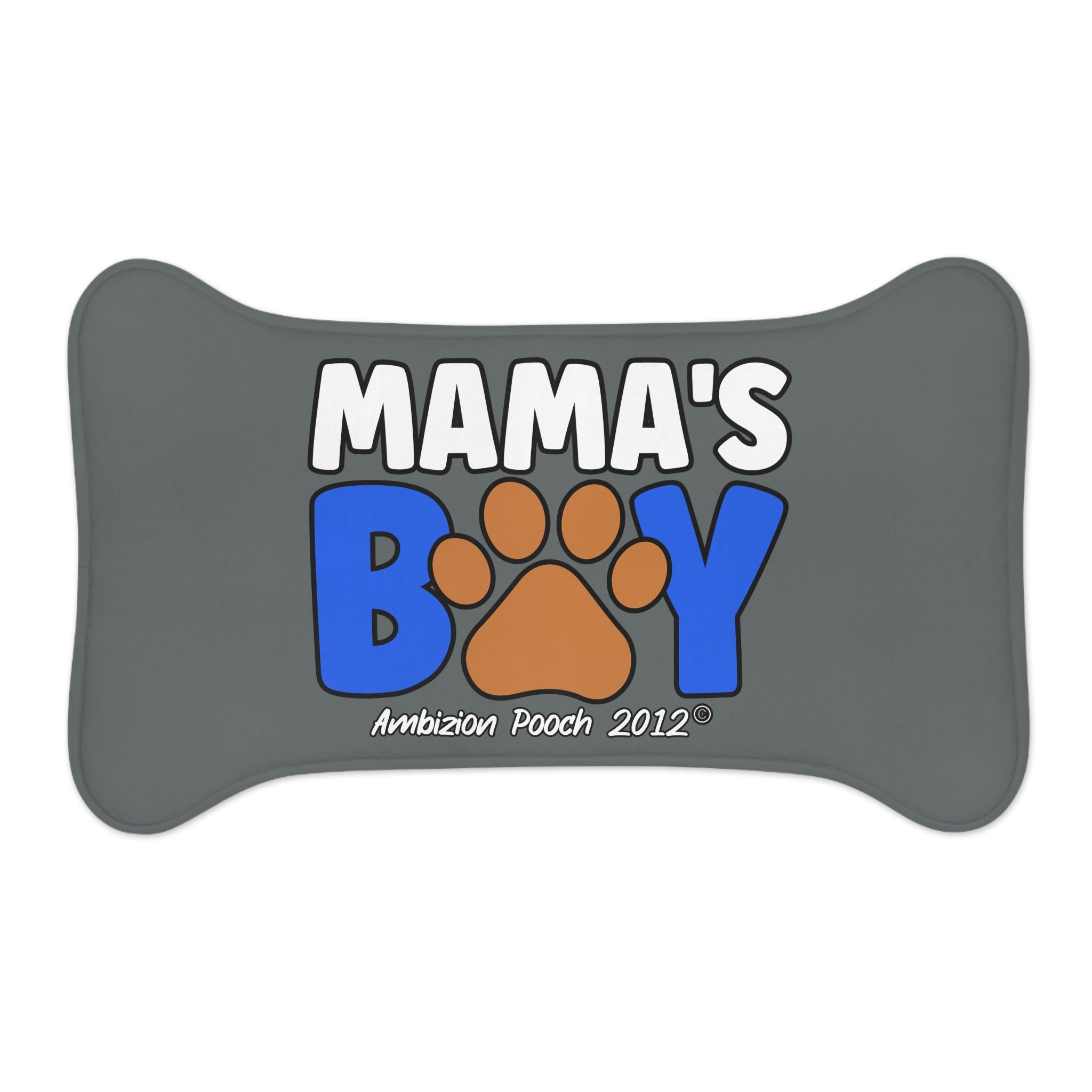 Mama's Boy Pet Feeding Mat Grey