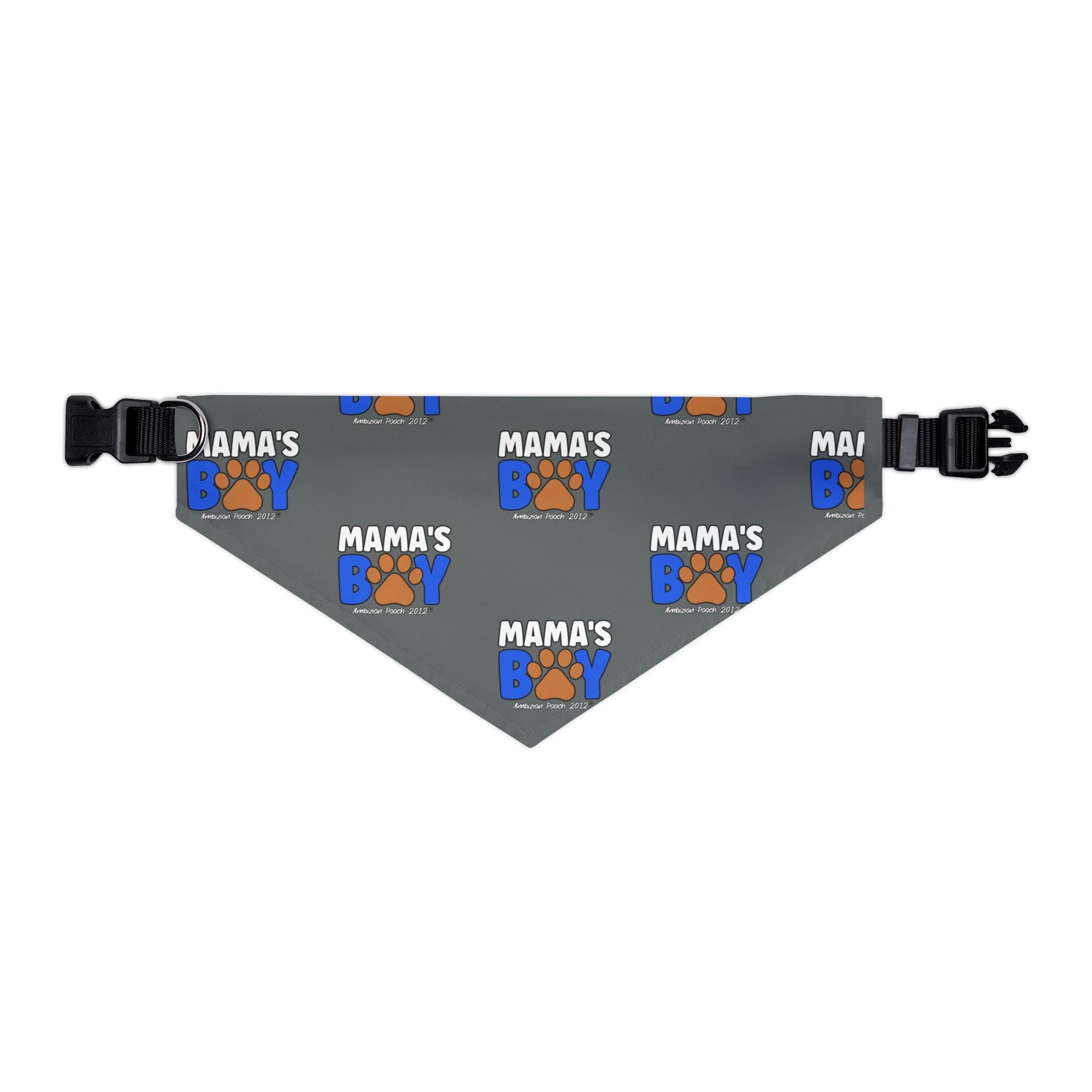 Mama's Boy Pet Bandana Collar Dark Grey