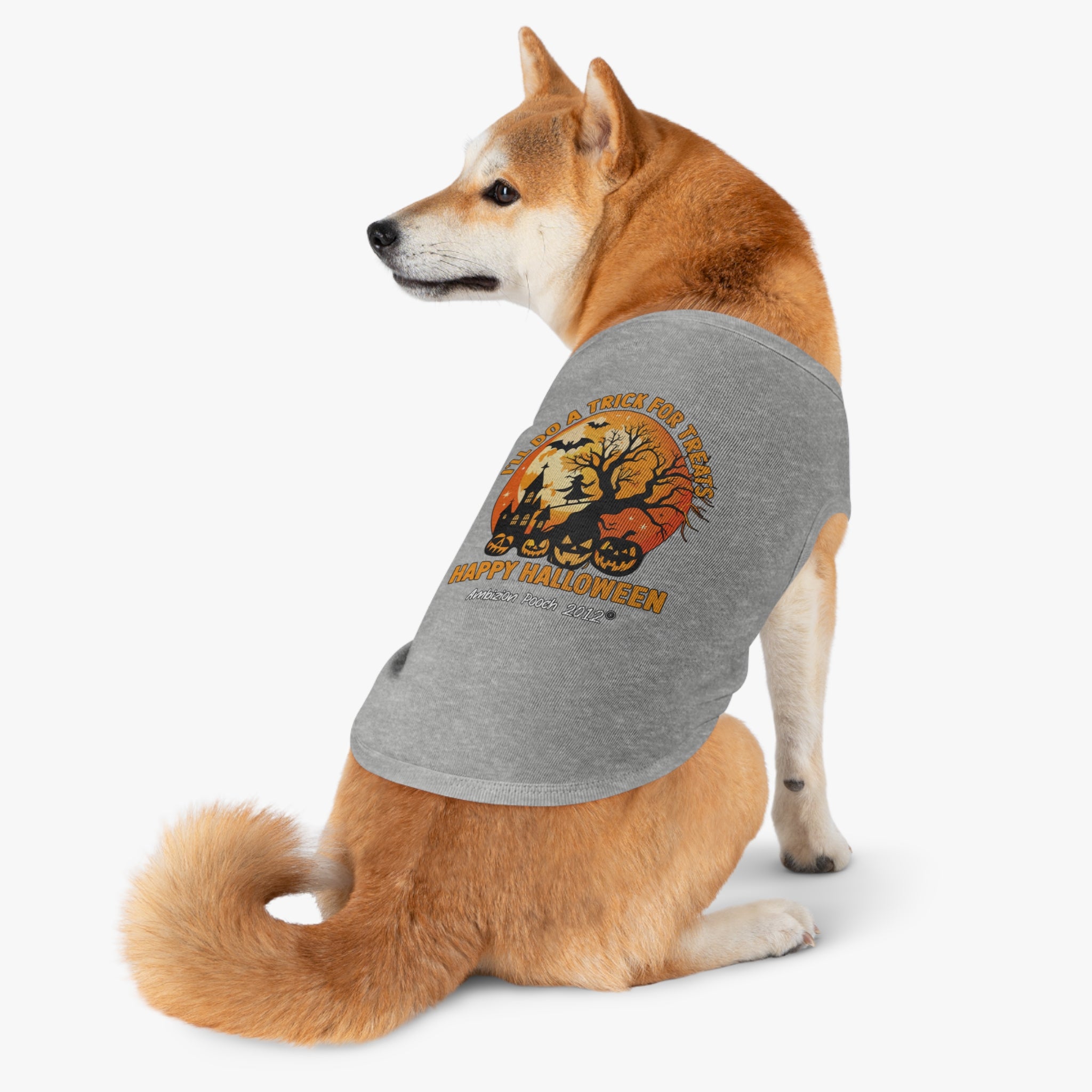 I'll Do A Trick for Treats Happy Halloween Doggy Tank Top