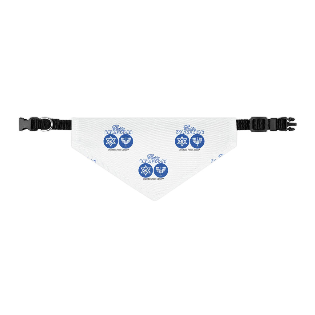 Happy Pawnukkah Doggie Bandana Collar - White
