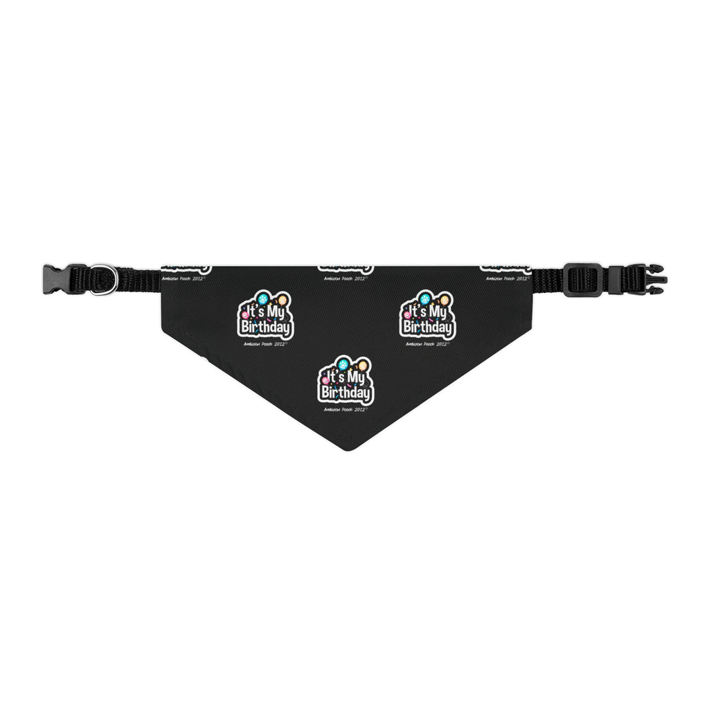 It's My Birthday Celebration Doggie Bandana Collar - Black