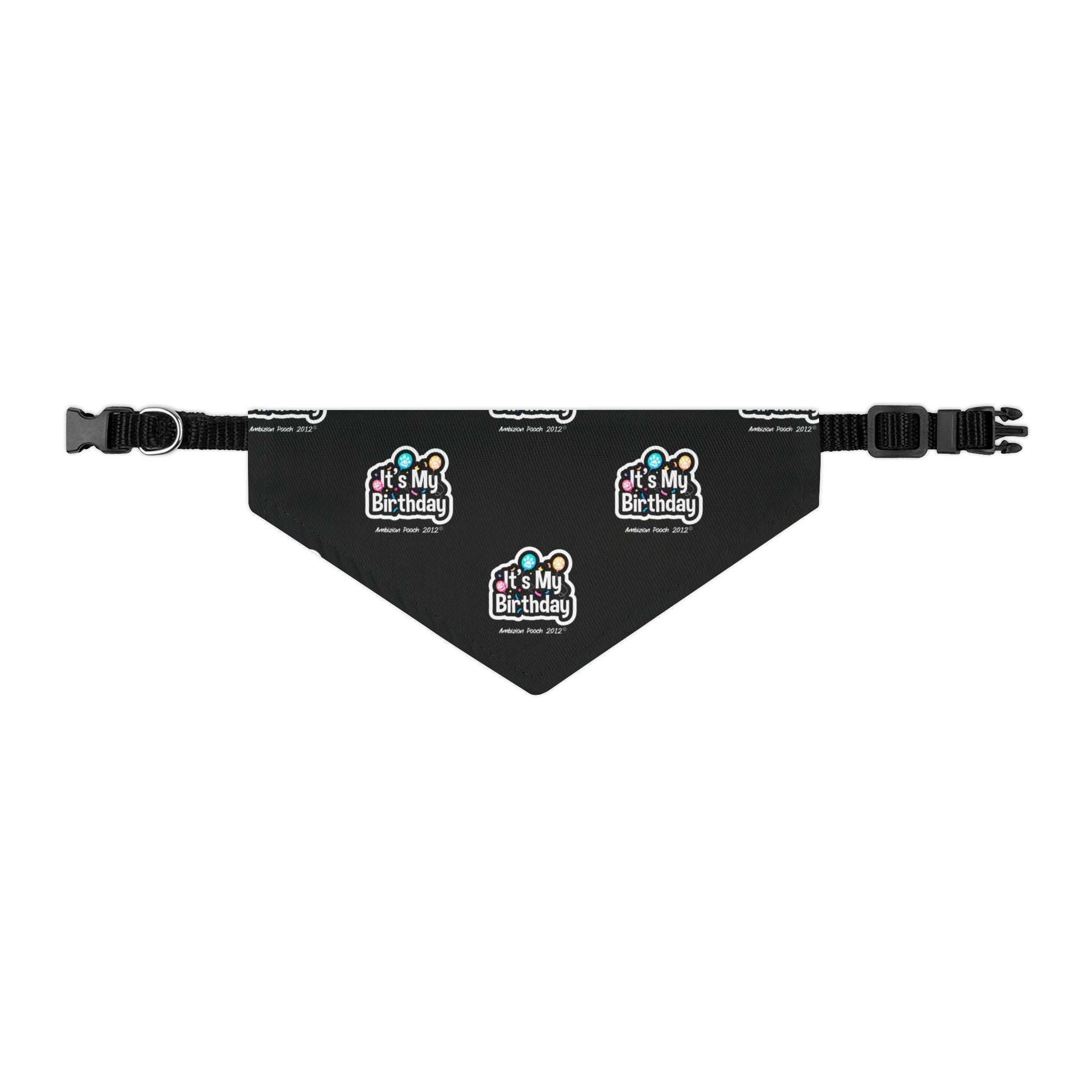 It's My Birthday Celebration Doggie Bandana Collar - Black