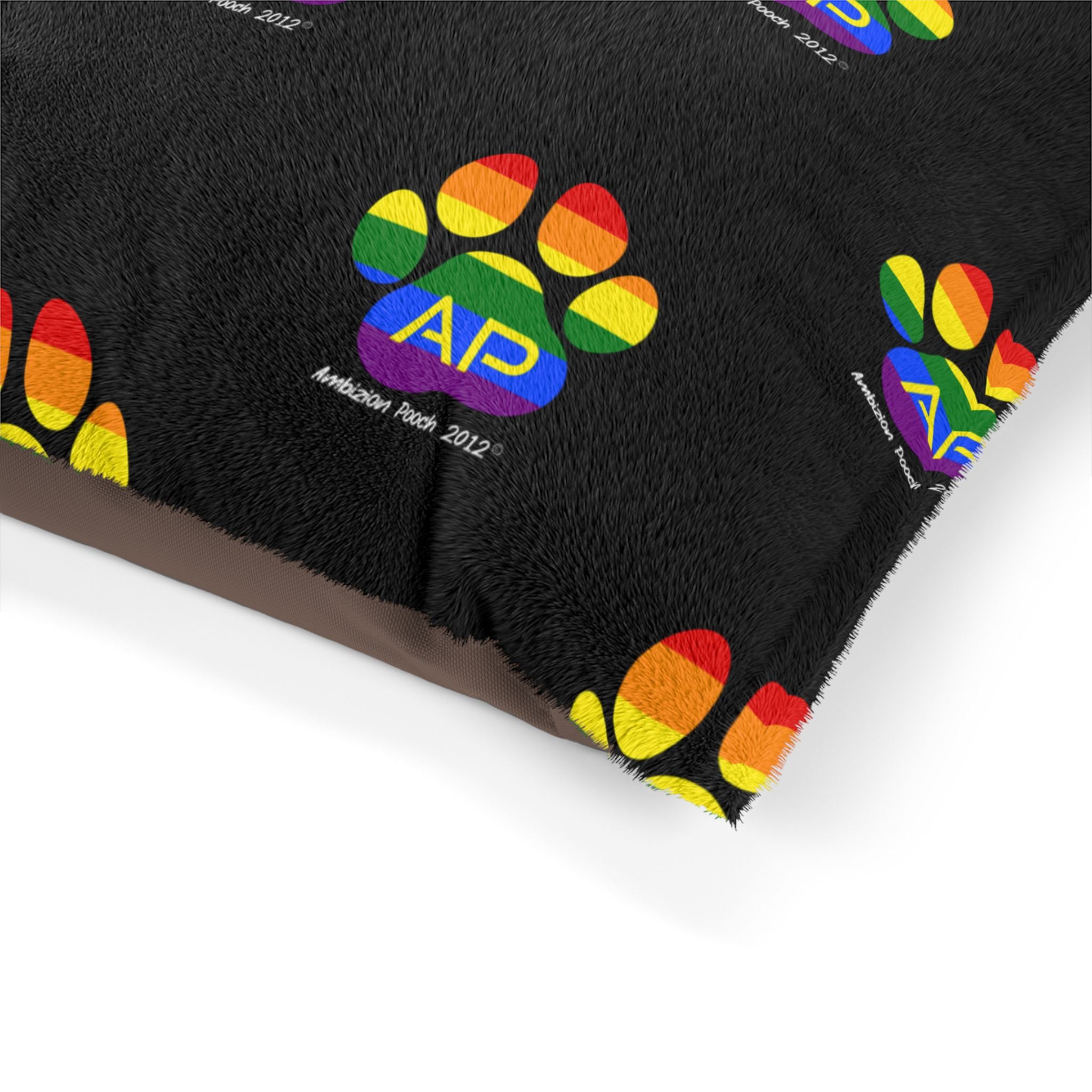 Ambizion Pooch Rainbow Paw Monogram Pet Bed (LGBTQ)