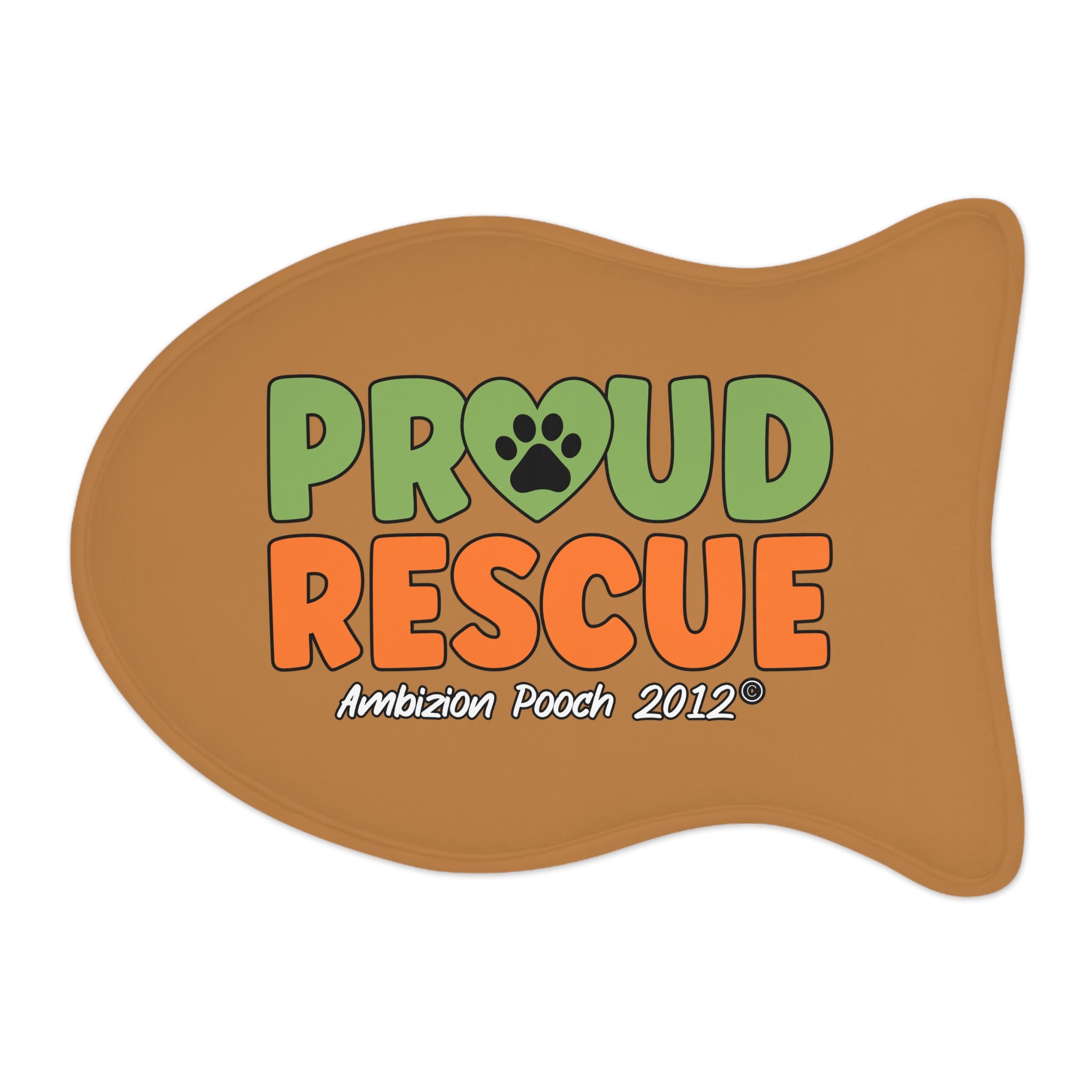Proud Rescue Pet Feeding Mat Brown