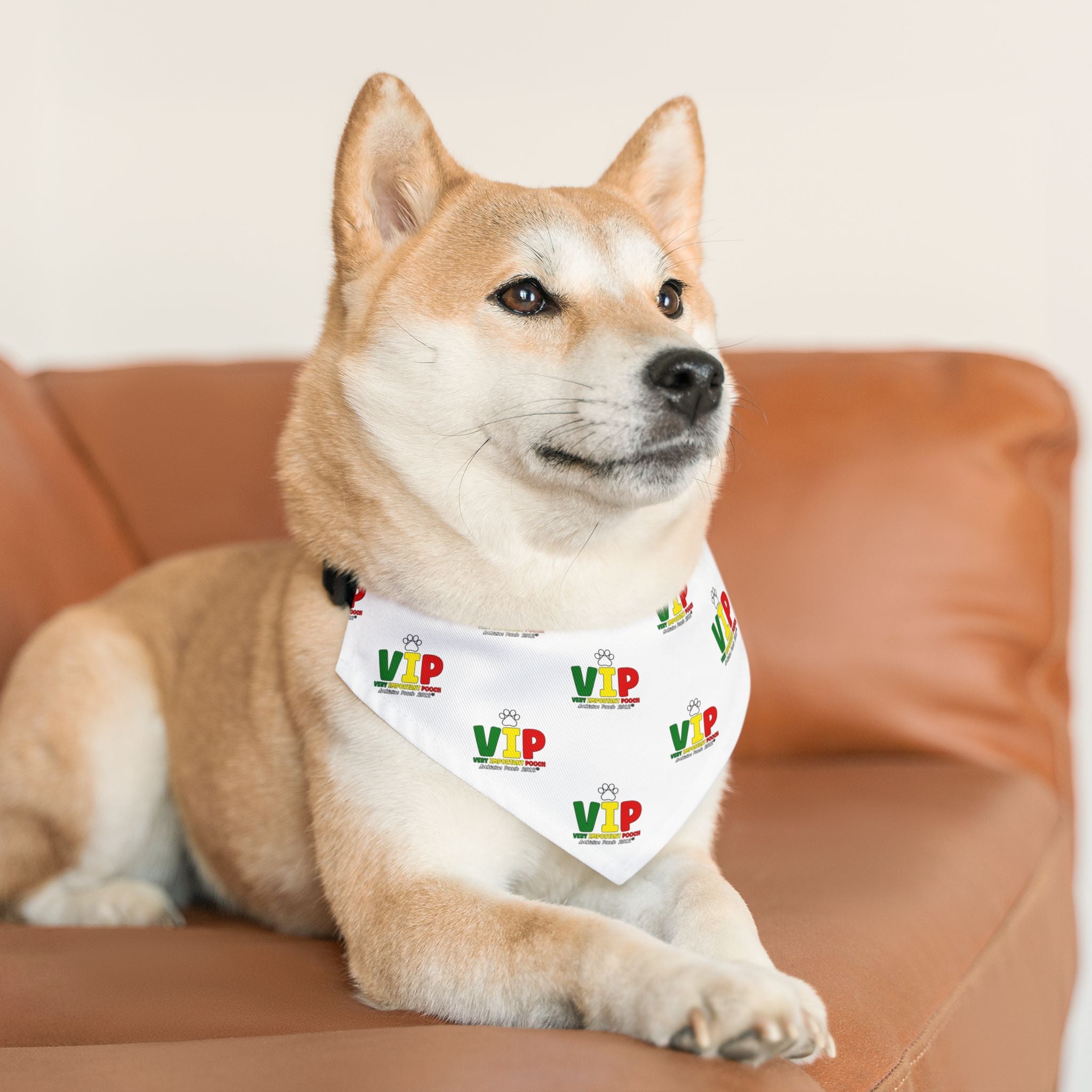 VIP Pet Bandana Collar White