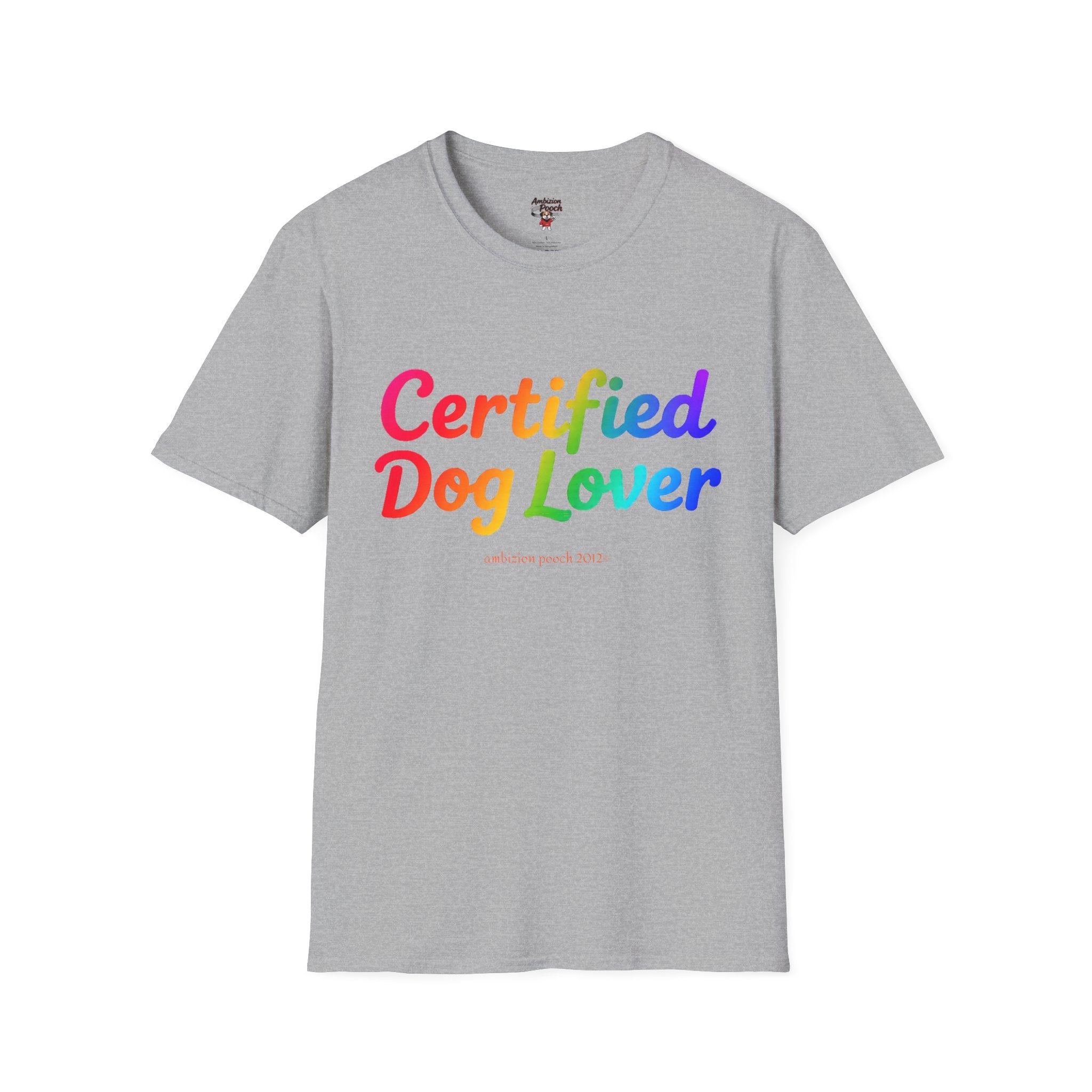 Certified Dog Lover Unisex Softstyle T-Shirt (All Dogs)