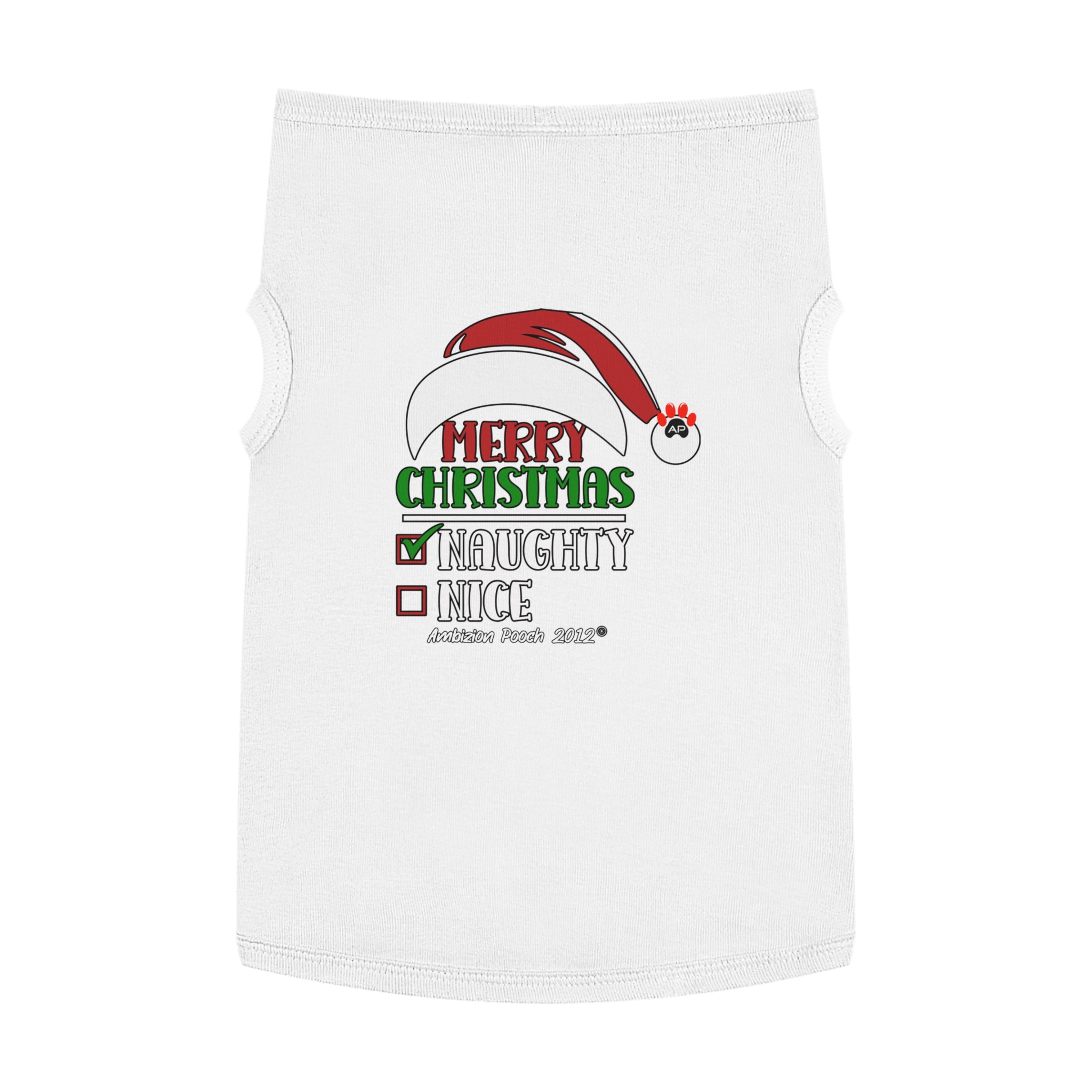 Merry Christmas Naughty or Nice Doggy Tank