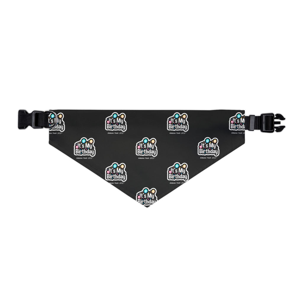 It's My Birthday Celebration Doggie Bandana Collar - Black