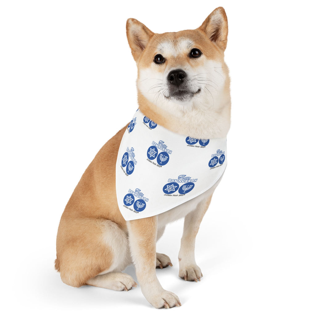Happy Pawnukkah Doggie Bandana Collar - White