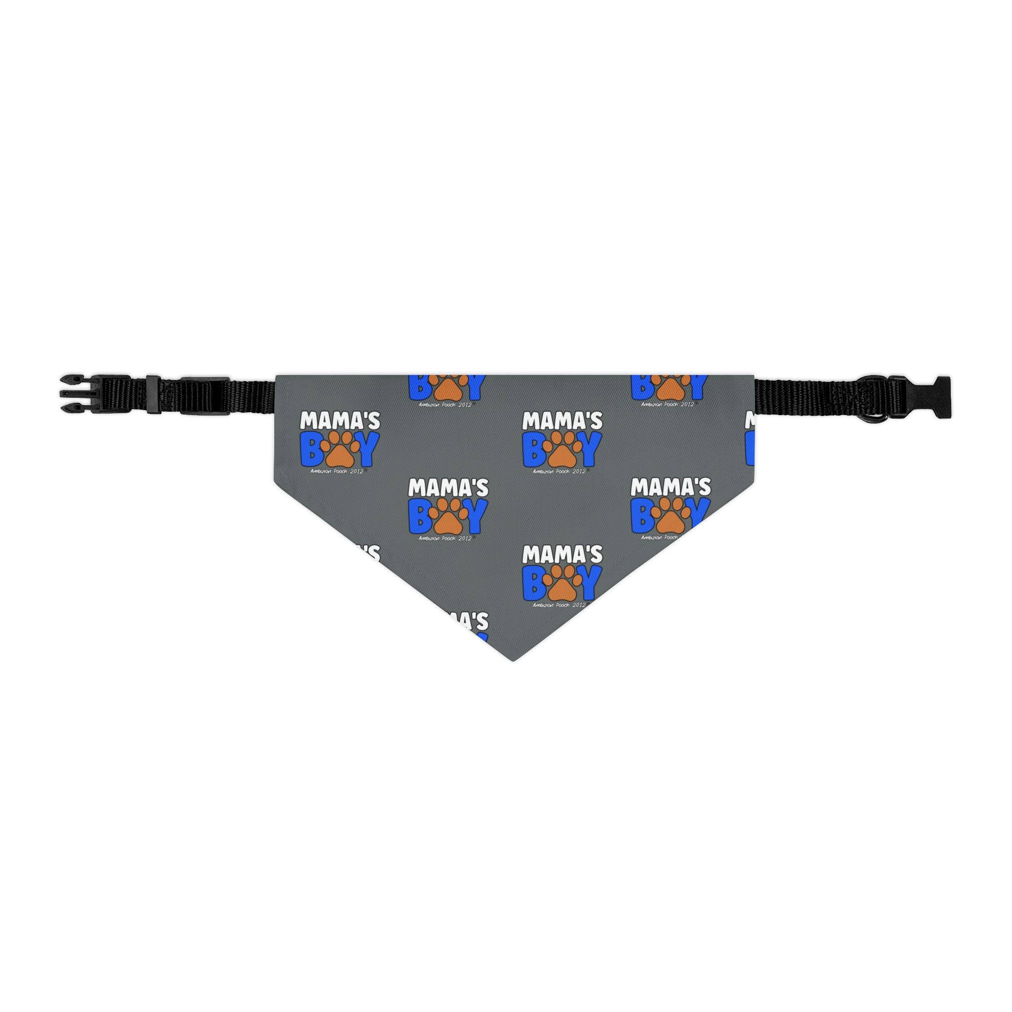 Mama's Boy Pet Bandana Collar Dark Grey