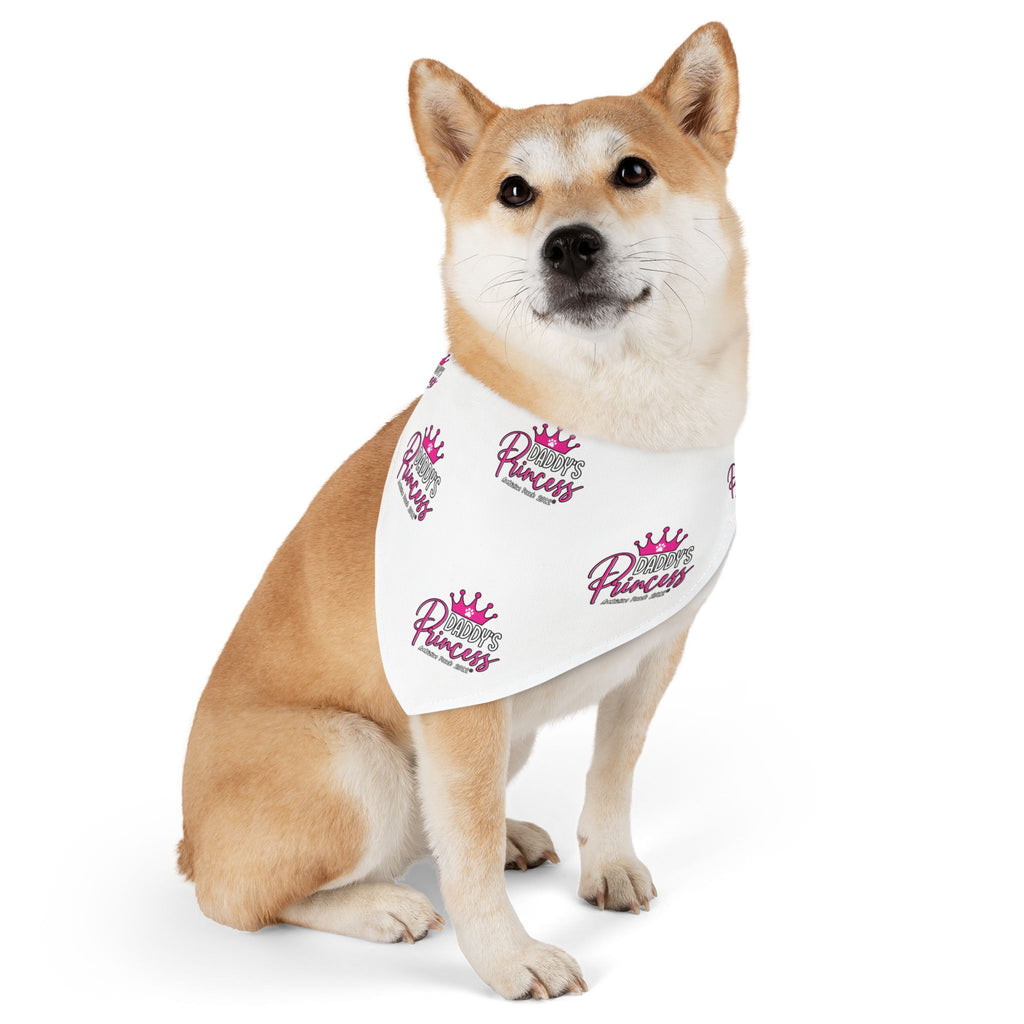 Daddy's Princess Pet Bandana Collar White