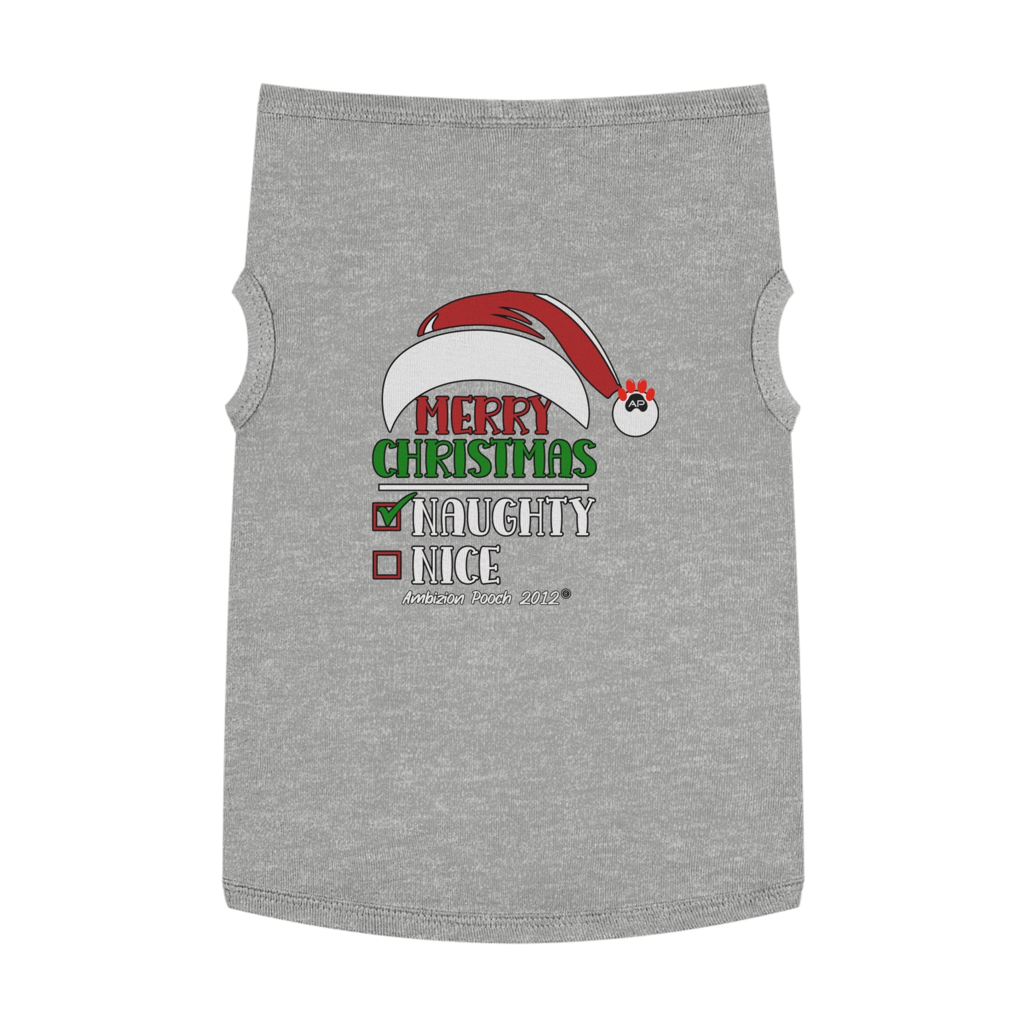 Merry Christmas Naughty or Nice Doggy Tank