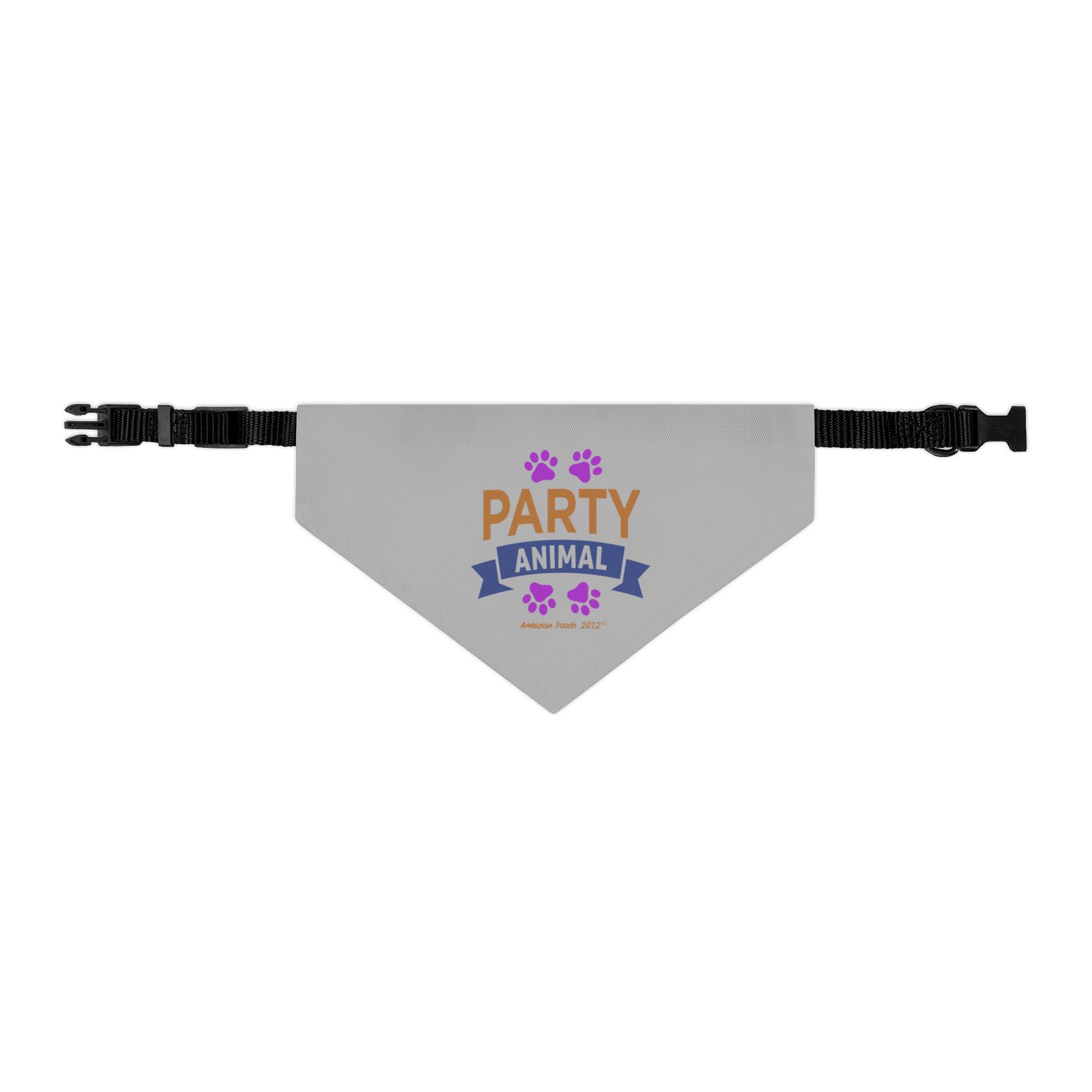"Party Animal" Pet Bandana Collar — Doggy Parent "Couch Potato" Matching Pet & Parent