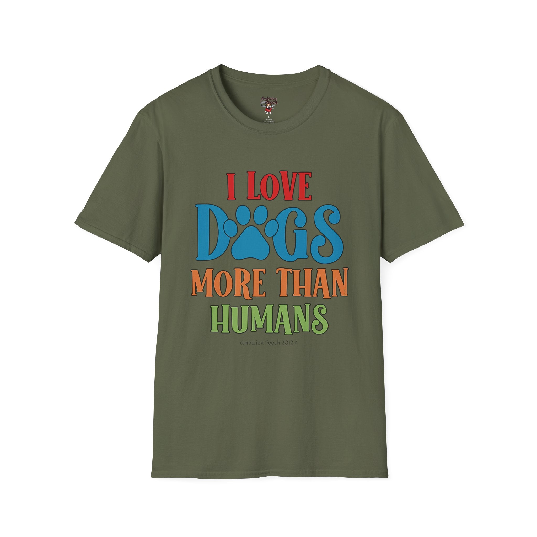 I Love Dogs More Than Humans Unisex Softstyle T-Shirt