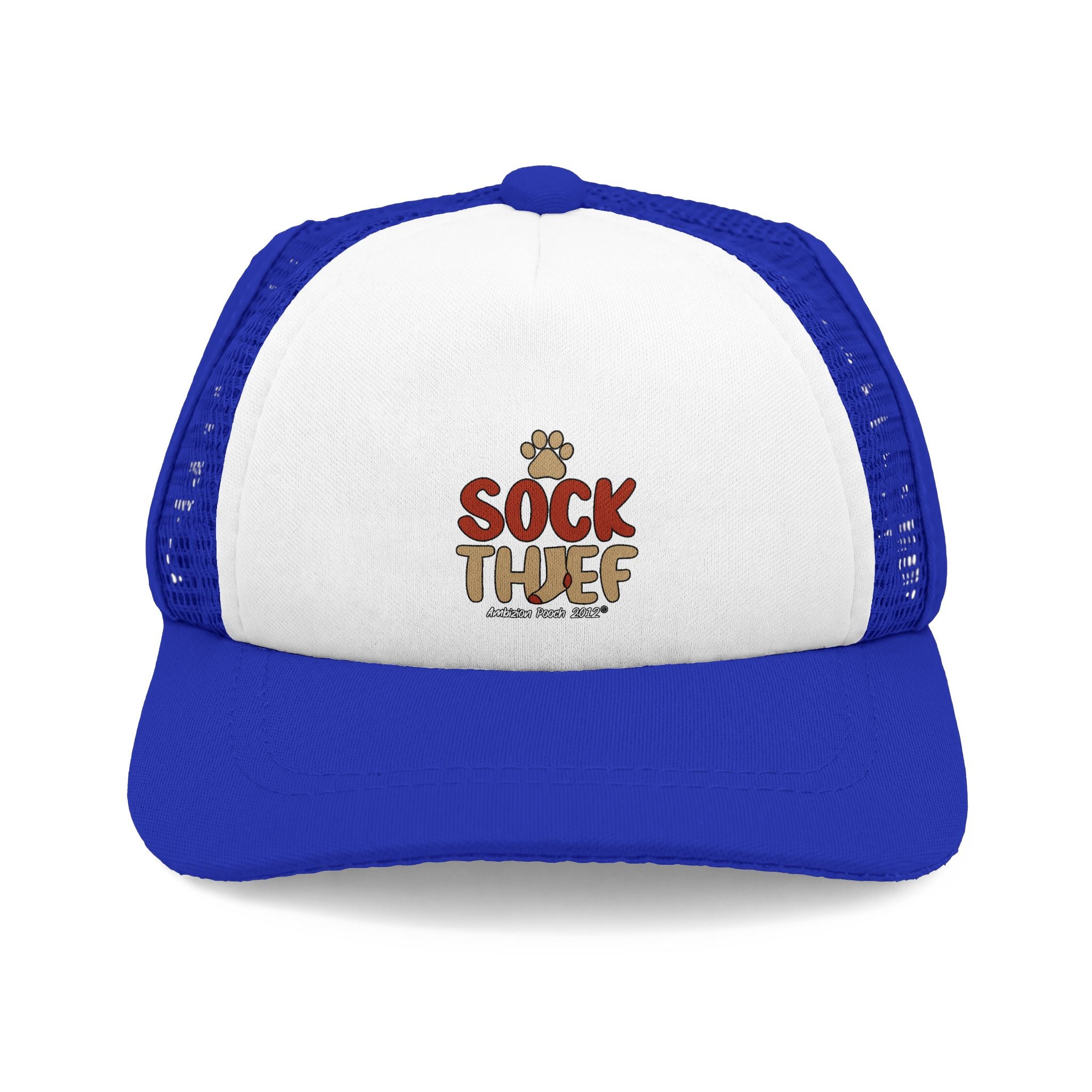 Sock Thief Trucker Doggy Hat - Retro Embroidered Foam Cap for Dogs