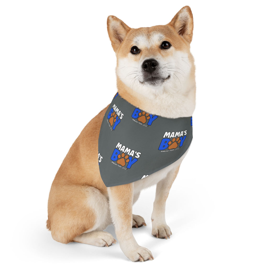 Mama's Boy Pet Bandana Collar Dark Grey