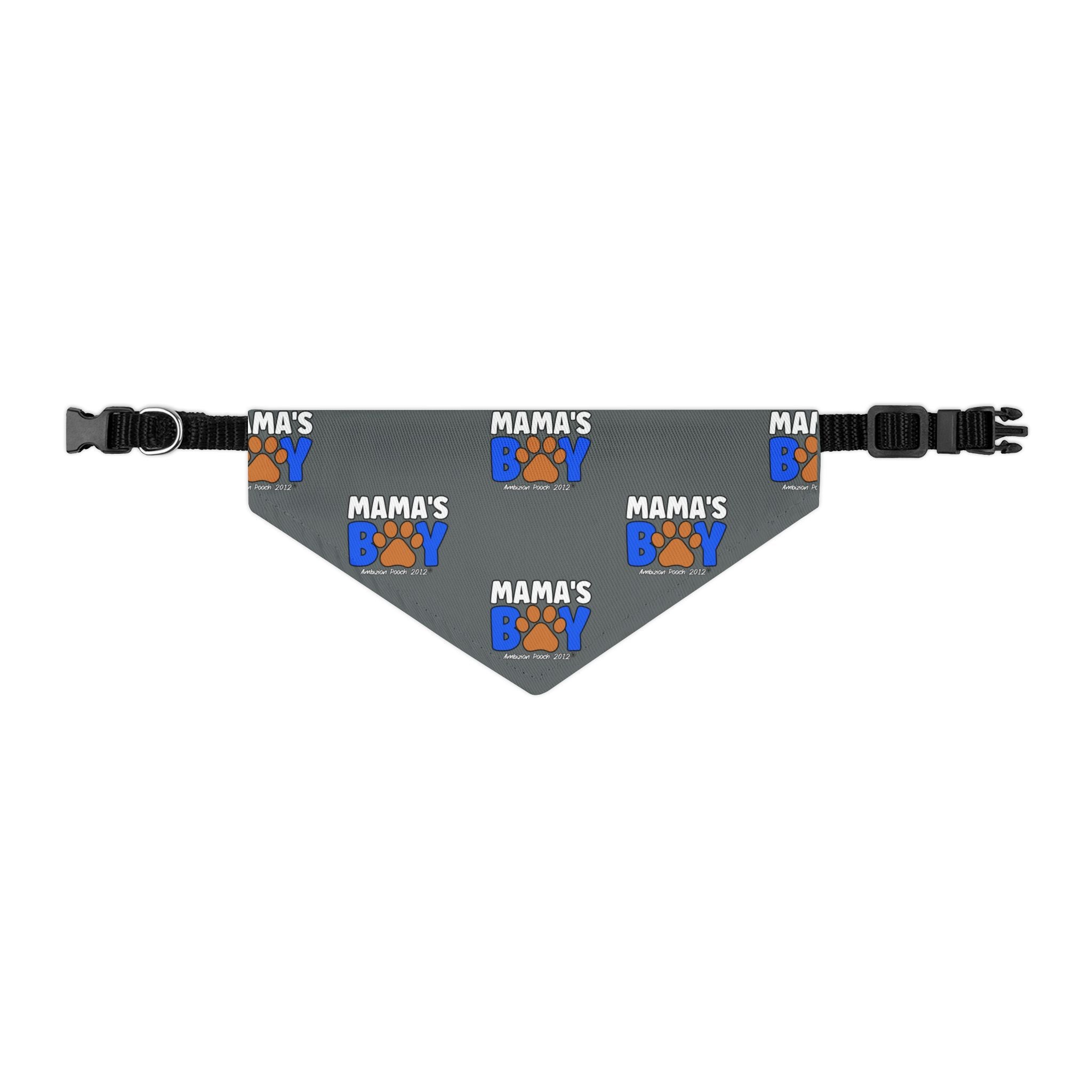 Mama's Boy Pet Bandana Collar Dark Grey