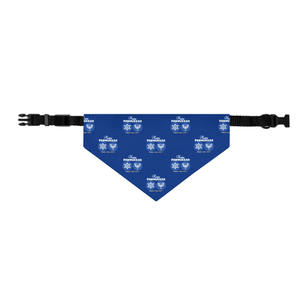 Happy Pawnukkah Doggie Bandana Collar - Blue
