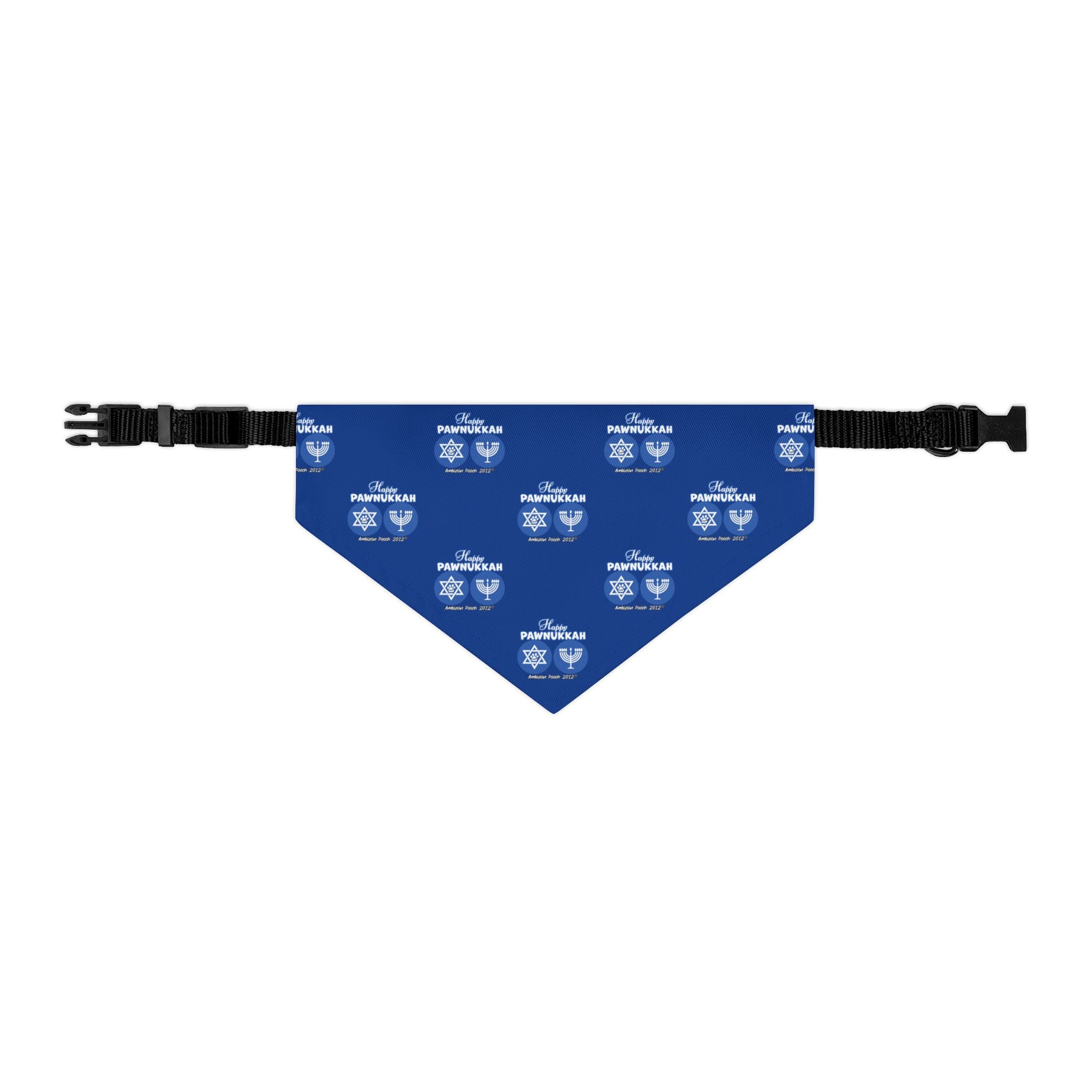 Happy Pawnukkah Doggie Bandana Collar - Blue