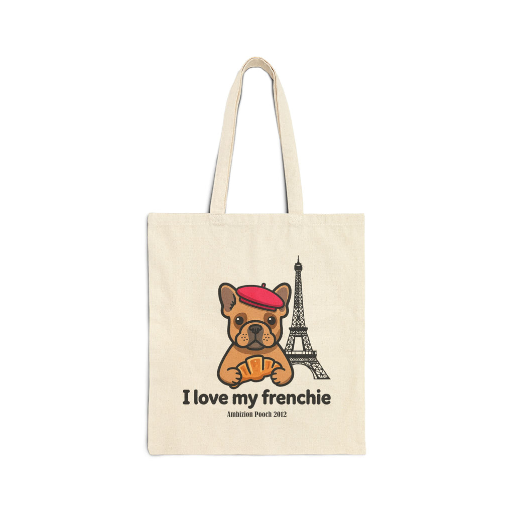 I Love My Frenchie Cotton Canvas Tote Bag